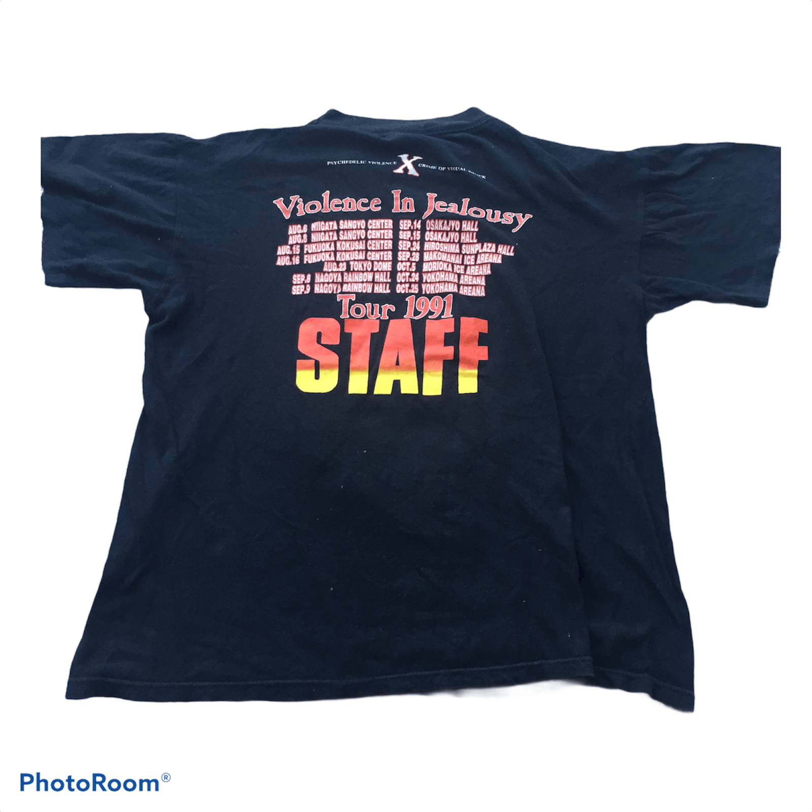 ミュージシャン X Violence In Jealoury Tour1991 STAFF T X JAPAN T-Shirt L size Violence In Jealousy Tour 1991