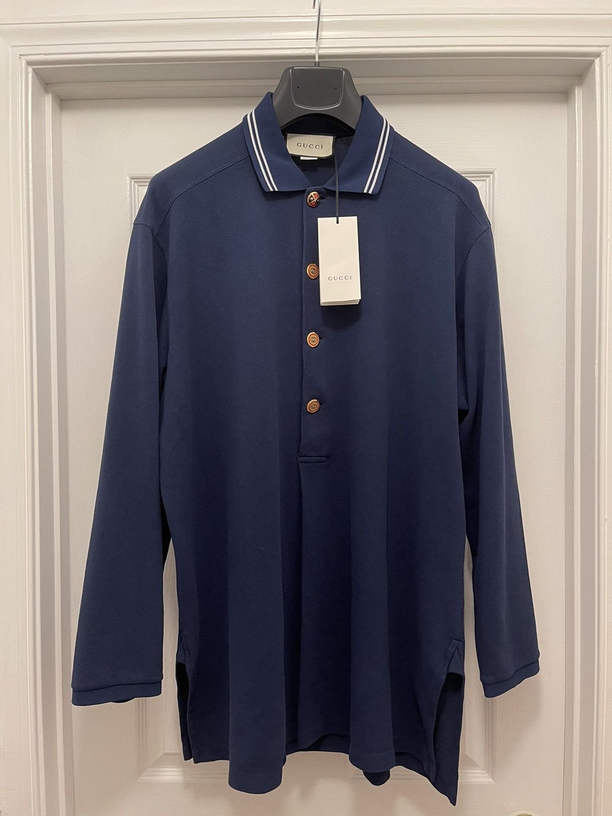 Gucci Gucci Long Sleeves Polo Shirt with Logo Buttons Size US M / EU 48-50 / 2 - 1 Thumbnail