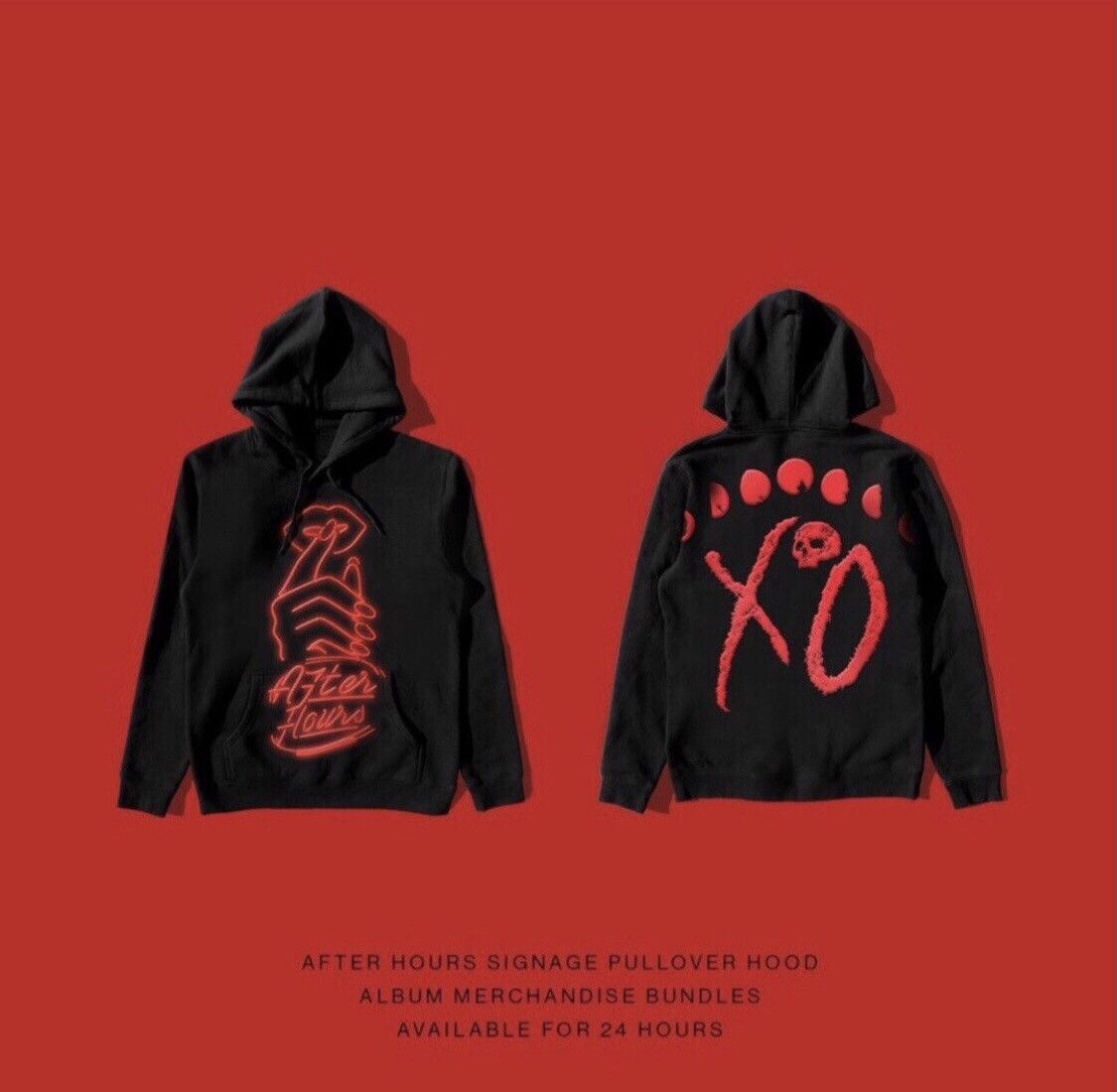 XO The Weeknd After Hours Signage Pullover Hoodie Grailed
