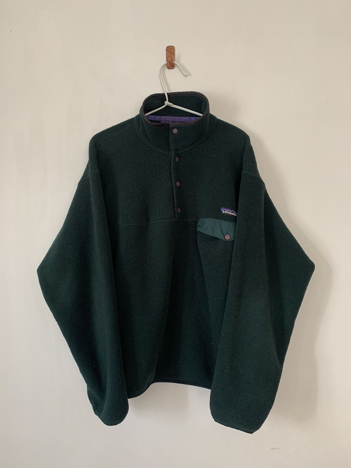 Patagonia Synchilla Snap-T Forest Green Fleece Pullover 90s