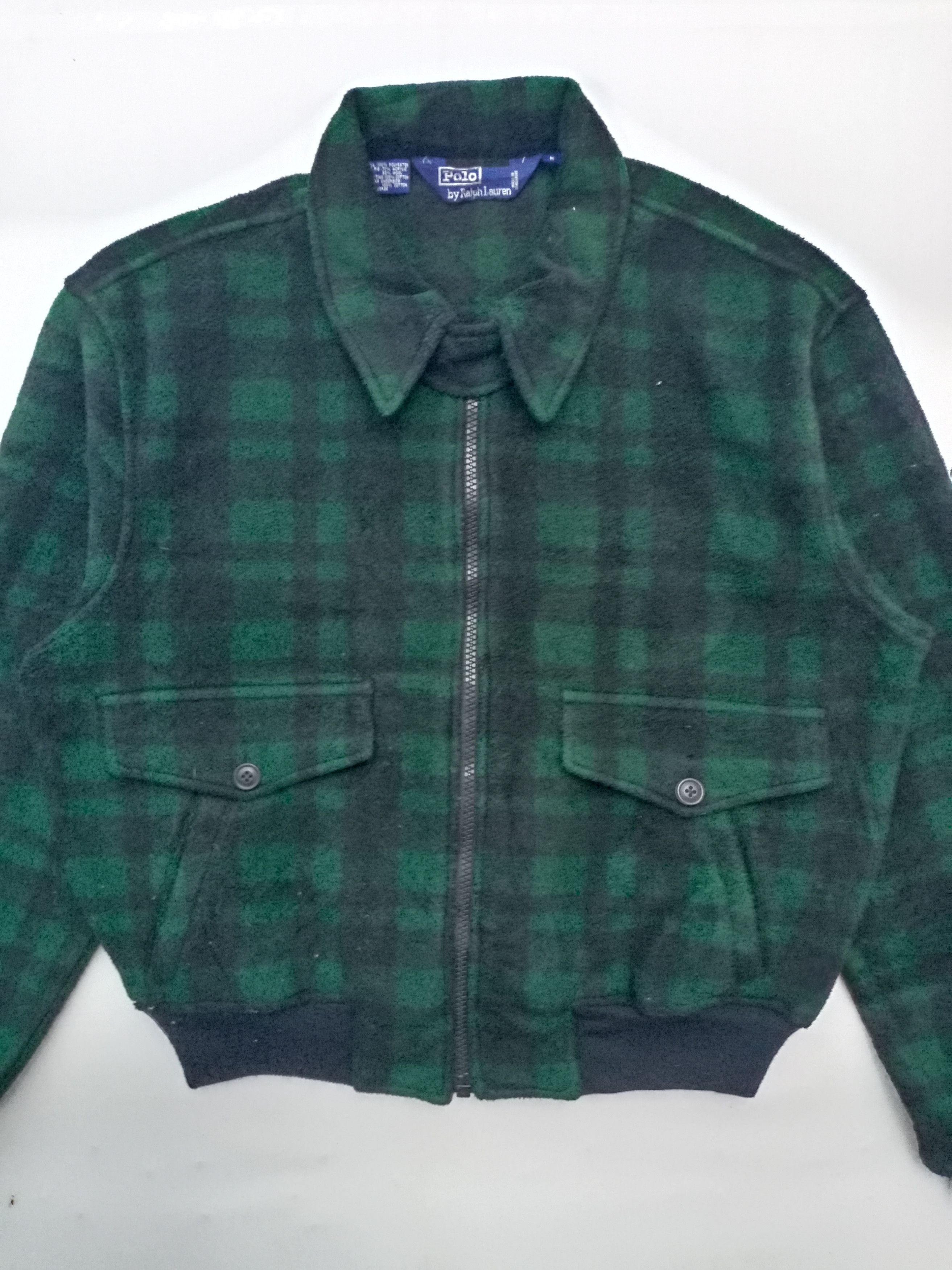 Polartec × Polo Ralph Lauren × Ralph Lauren Vintage Polo Fleece Checkered Double Pocket Jacket Size US L / EU 52-54 / 3 - 8 Thumbnail