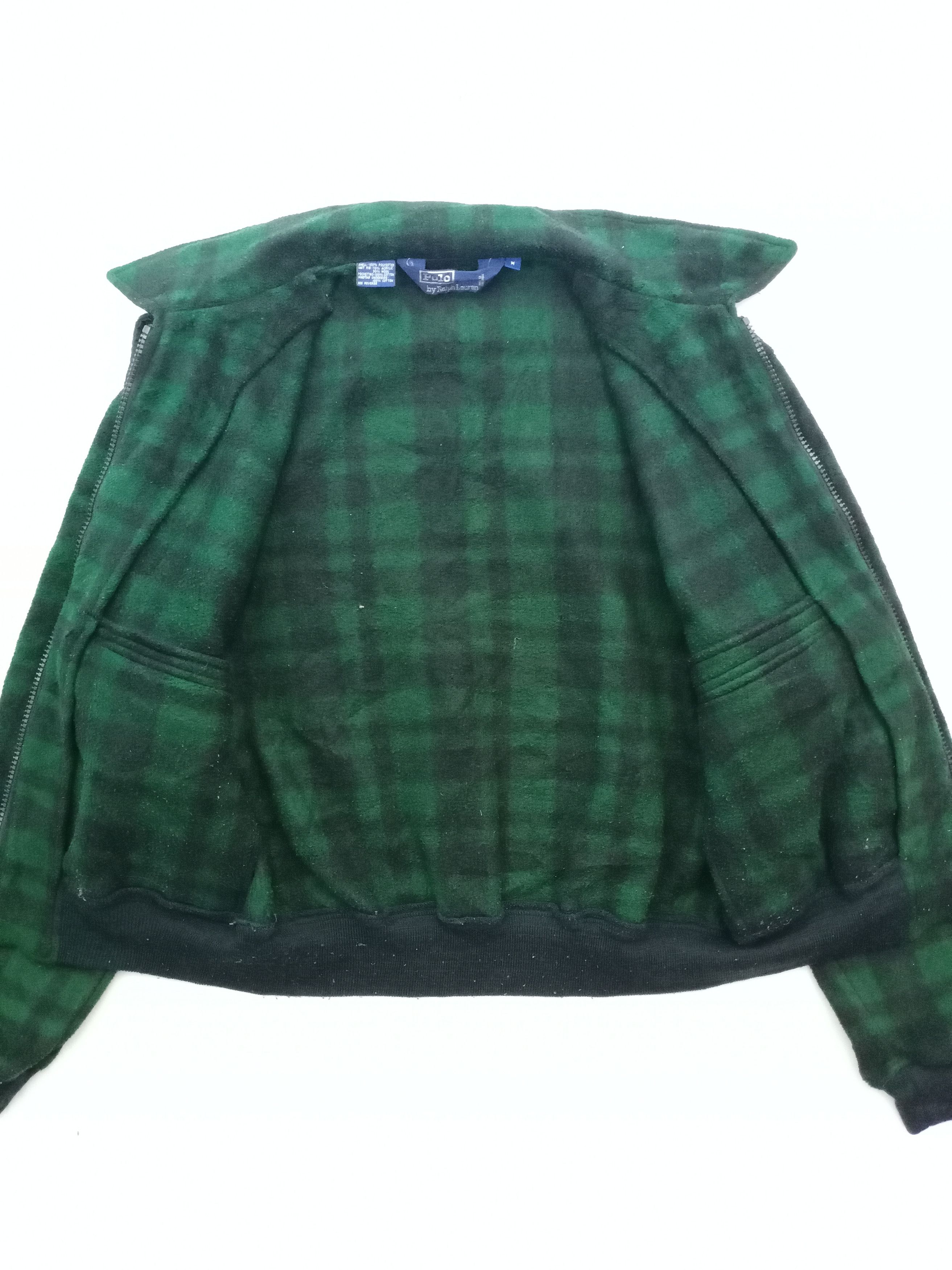 Polartec × Polo Ralph Lauren × Ralph Lauren Vintage Polo Fleece Checkered Double Pocket Jacket Size US L / EU 52-54 / 3 - 3 Thumbnail