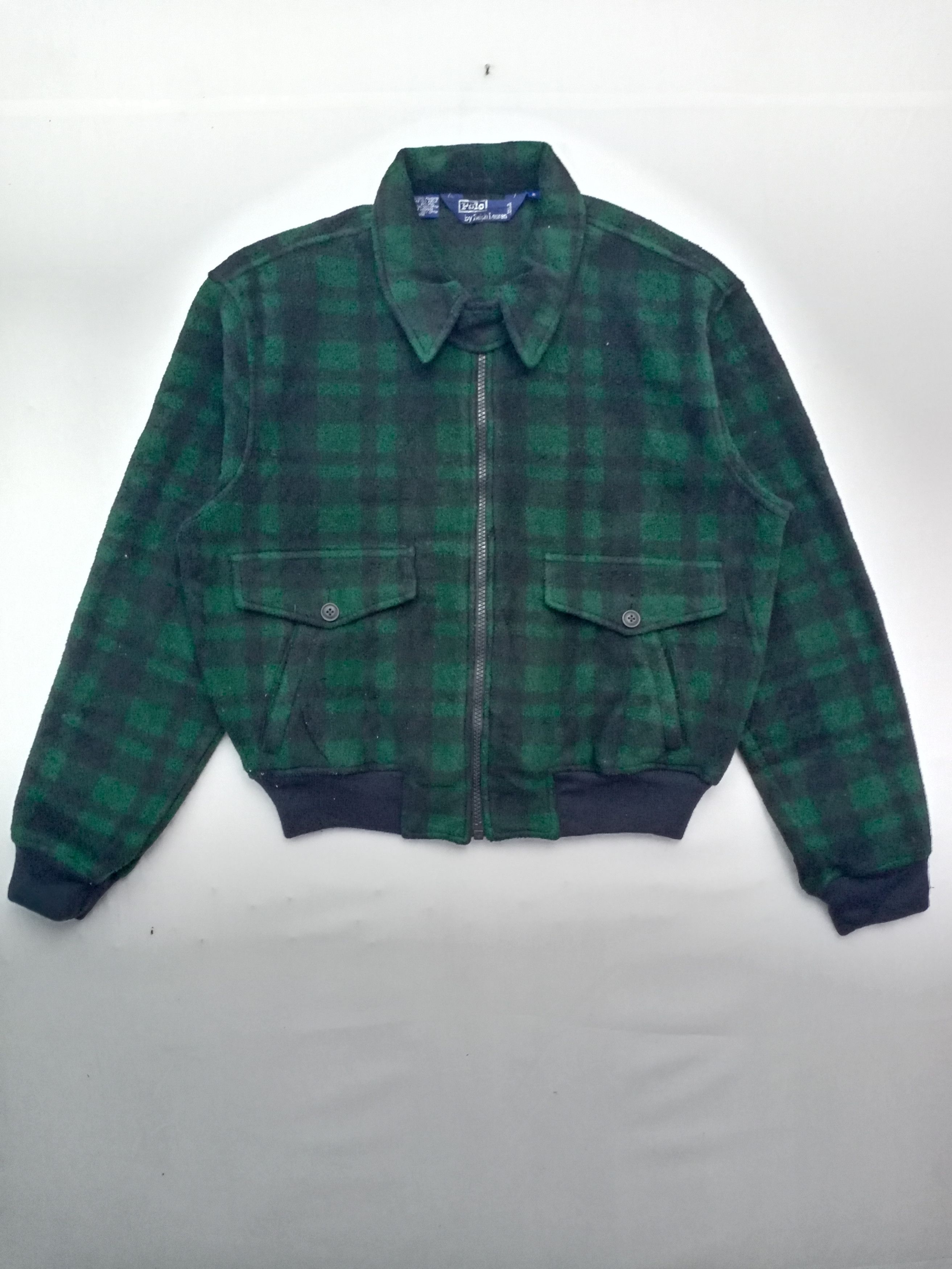 Polartec × Polo Ralph Lauren × Ralph Lauren Vintage Polo Fleece Checkered Double Pocket Jacket Size US L / EU 52-54 / 3 - 1 Thumbnail