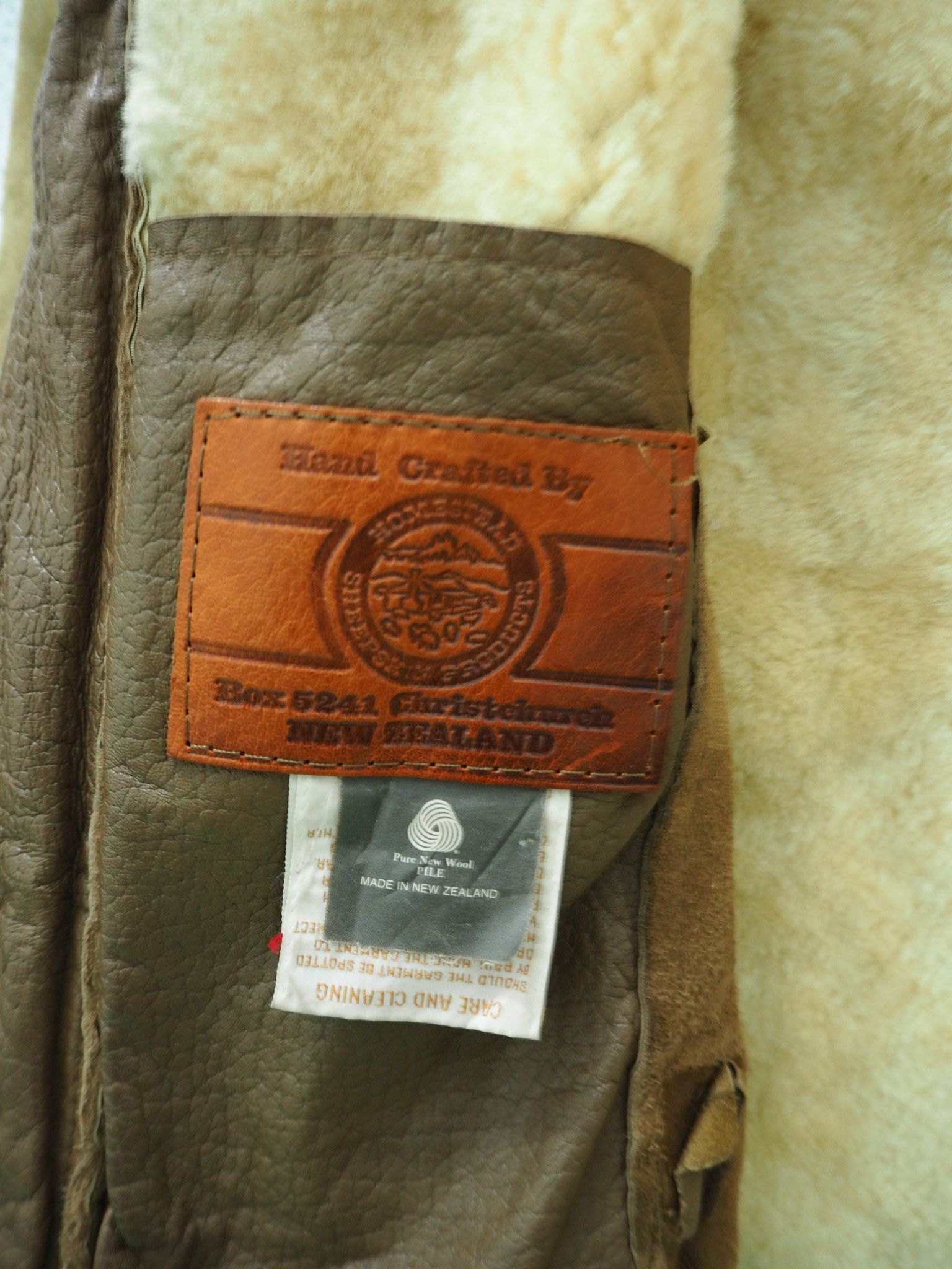 Other Sherpa Leather Biker Jacket G.L Bowron Co Ltd New Zealand Size US M / EU 48-50 / 2 - 8 Thumbnail