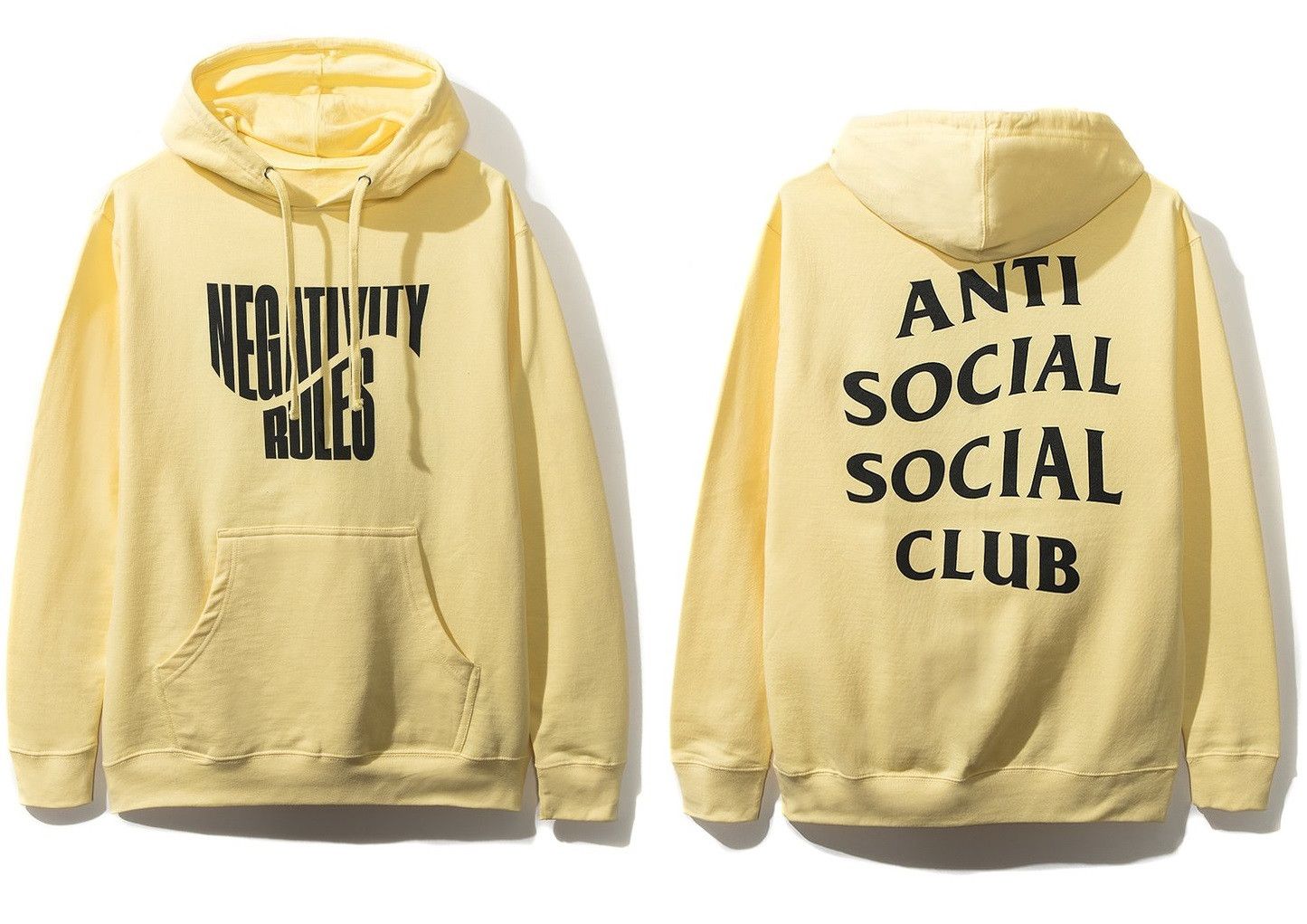 Anti social social club hoodie fashion yellow