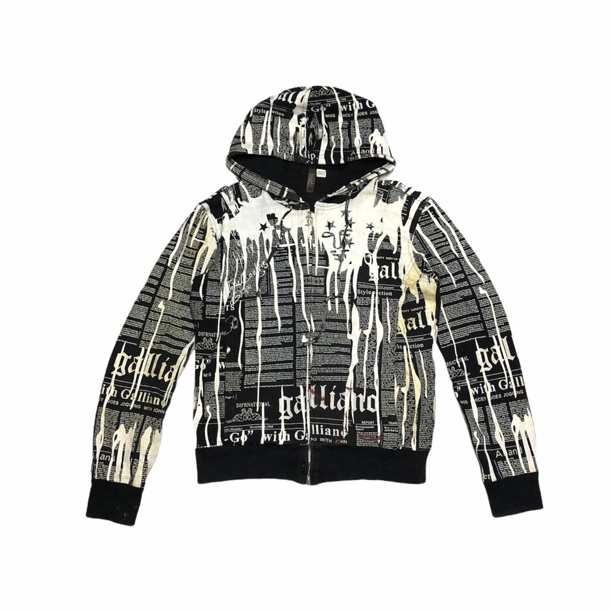 トップス archive John Galliano news paper hoodie GLAM Archive | (SOLD) 2000's JOHN GALLIANO GAZETTE NEWSPAPER
