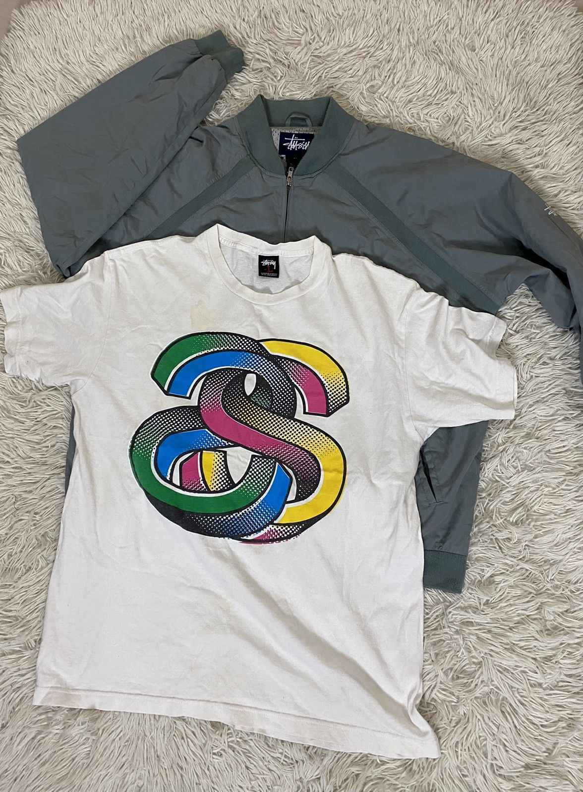Stussy × Vintage Combo Stussy Nylon Jacket and T-Shirt Nice Condition Size US XL / EU 56 / 4 - 1 Thumbnail
