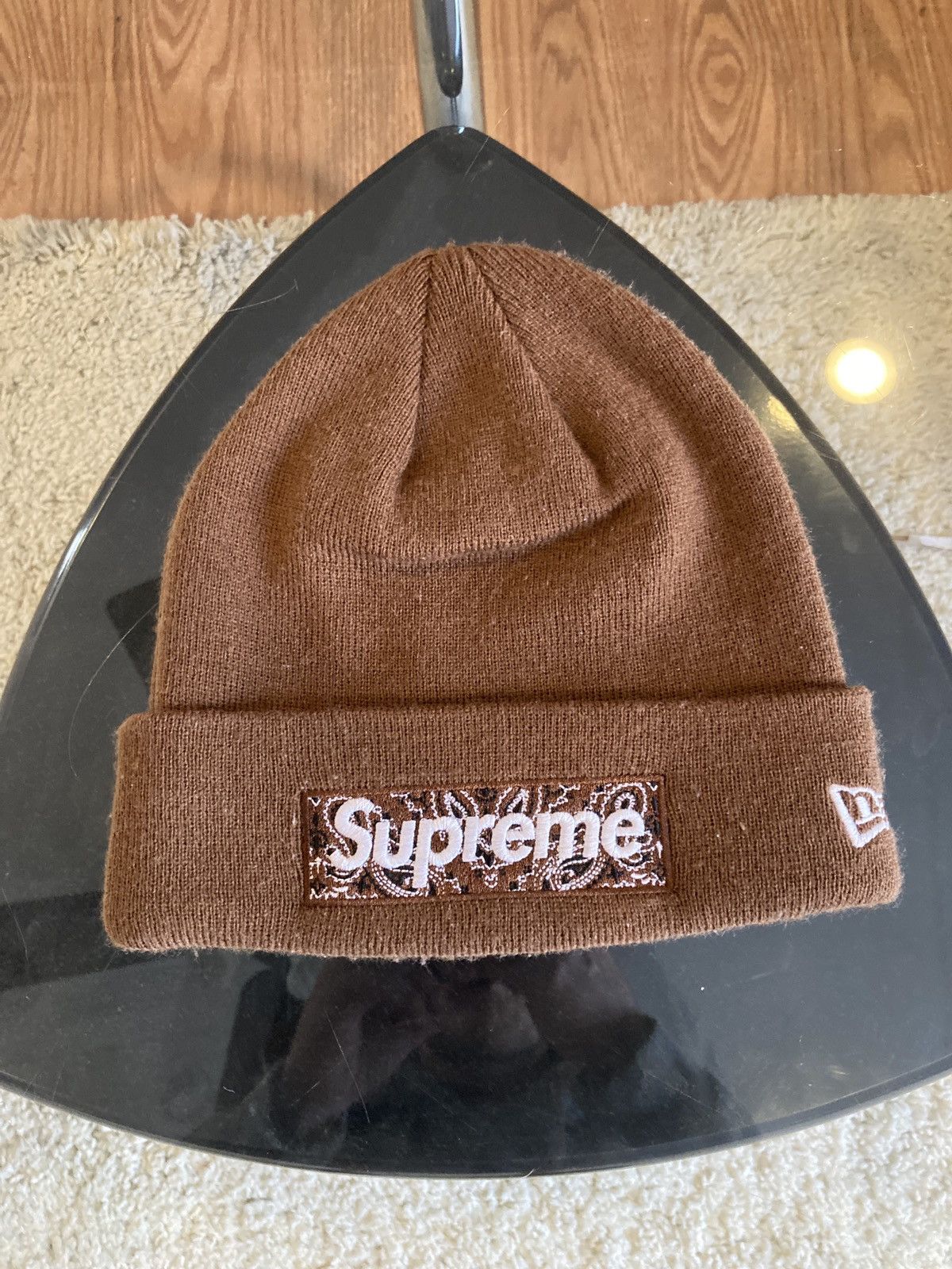 Supreme Supreme x New Era Brown Box Logo Beanie, Grailed
