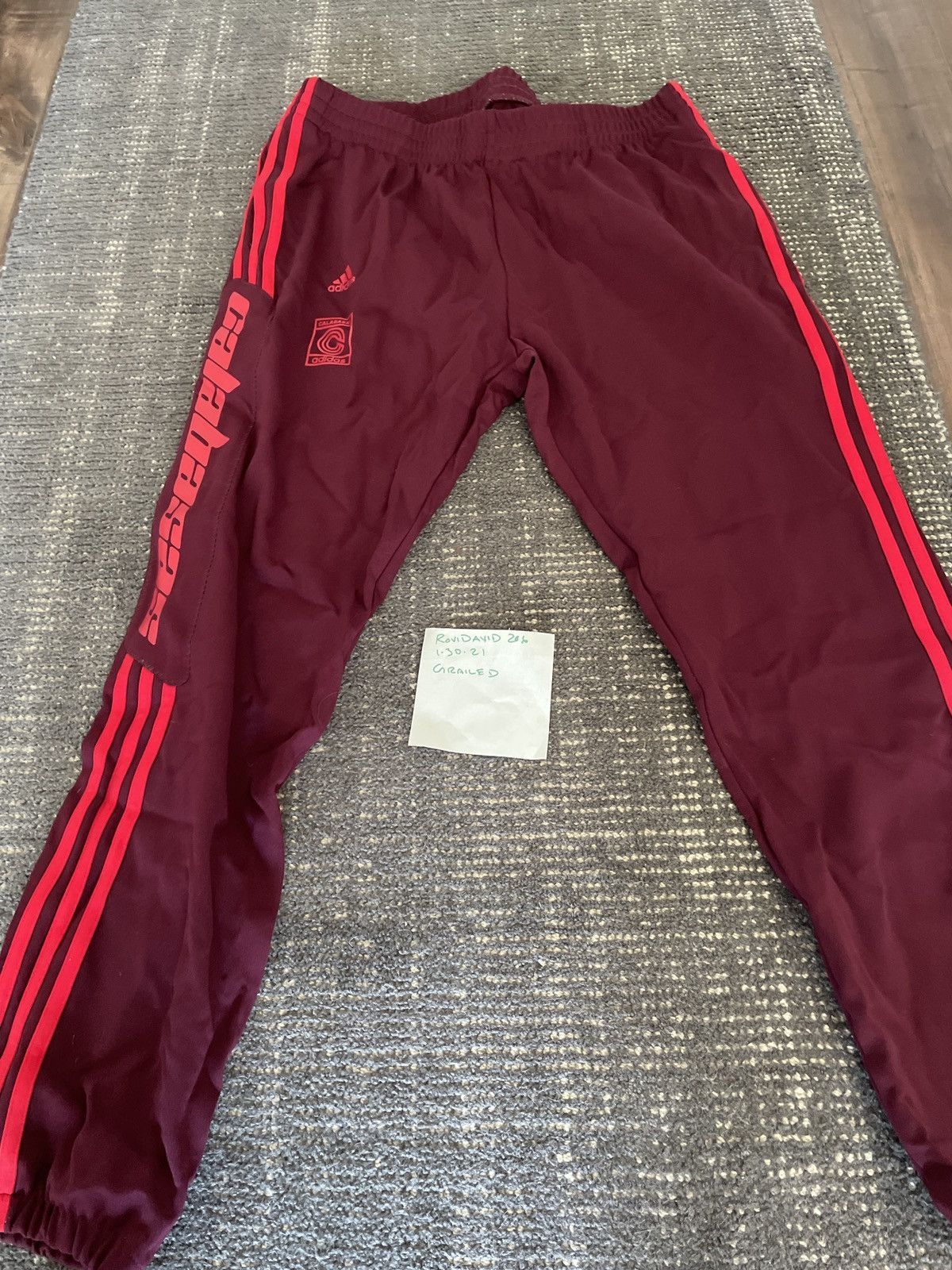 Maroon calabasas hot sale track pants