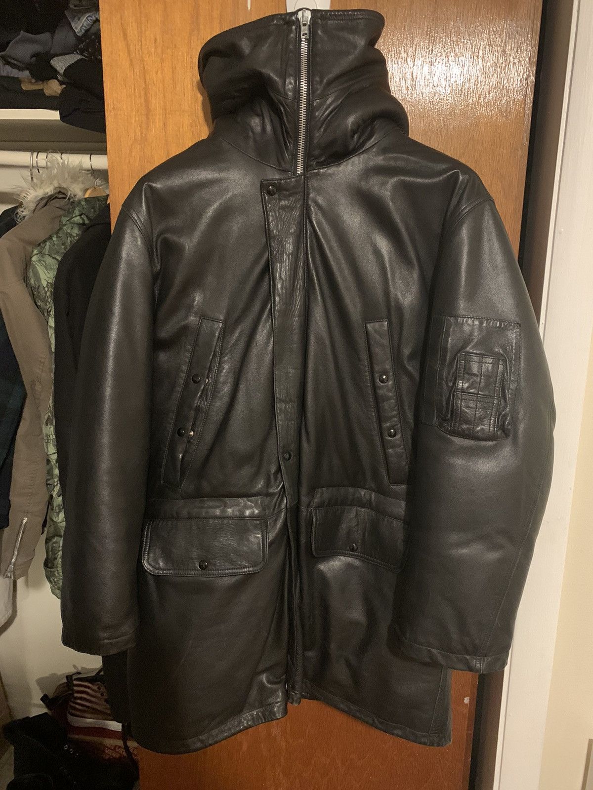helmut lang 初期　n-3b Helmut Lang Leather n-3B parka | Grailed