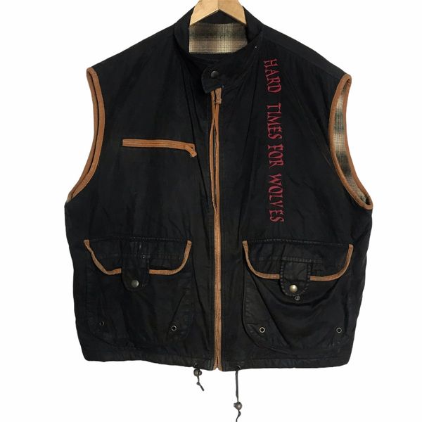 Vintage Hard times for wolves by xerio classic details vest jacket