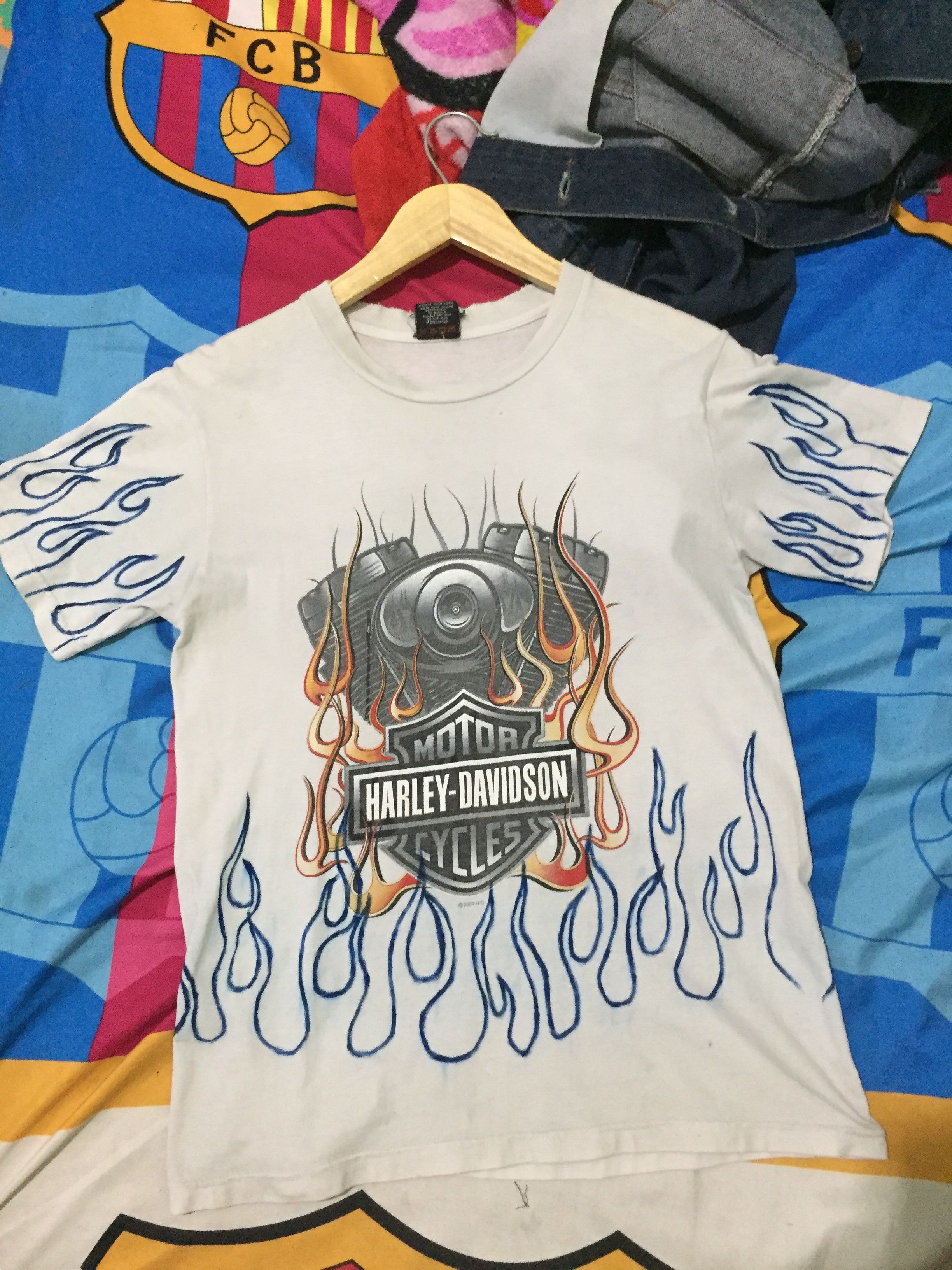 Harley Davidson × Vintage Vintage Harley Davidson flame Tee Size US M / EU 48-50 / 2 - 6 Thumbnail
