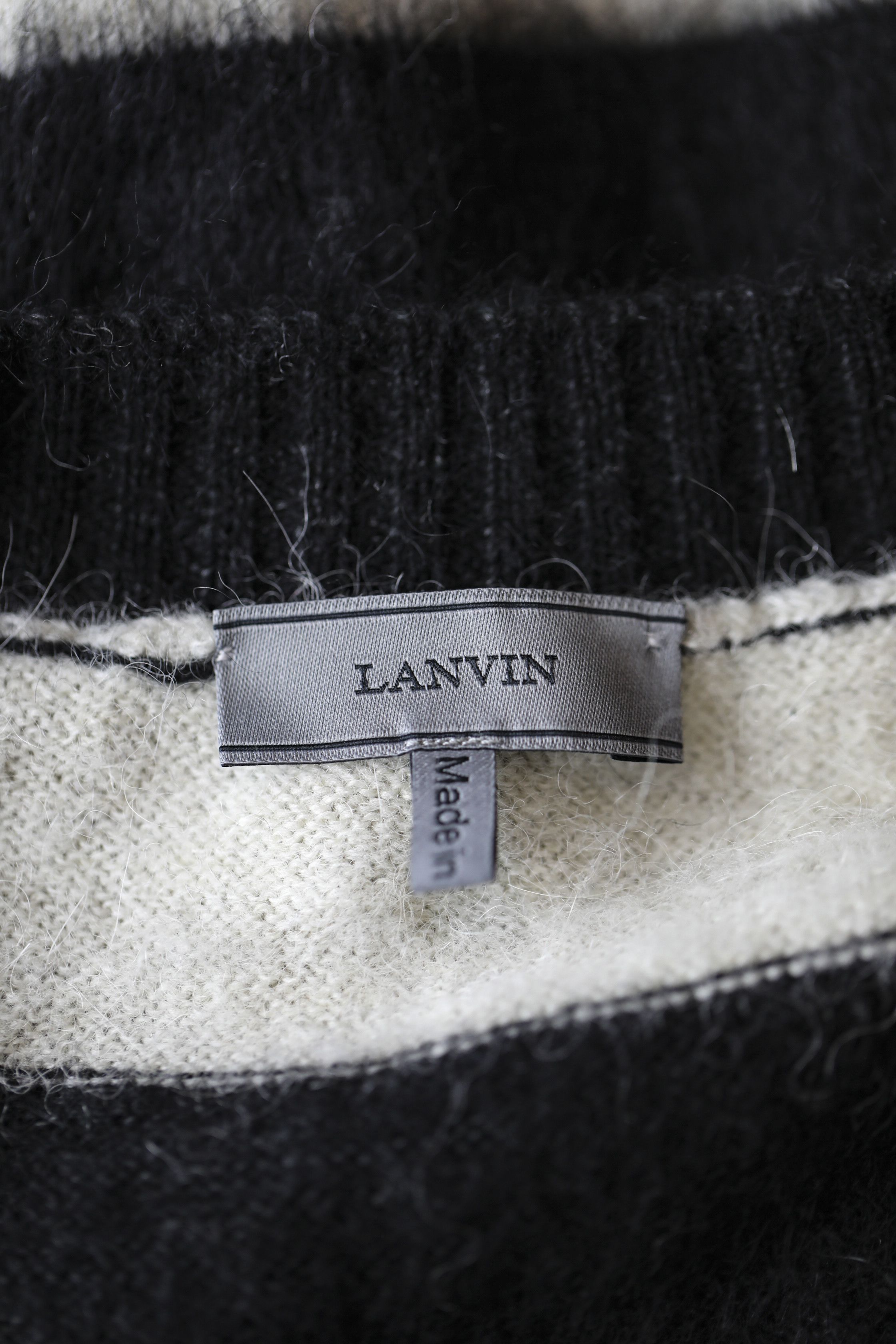 Lanvin Lanvin Mohair V-Neck Stripe Sweater Medium Alpaca Size US M / EU 48-50 / 2 - 6 Thumbnail