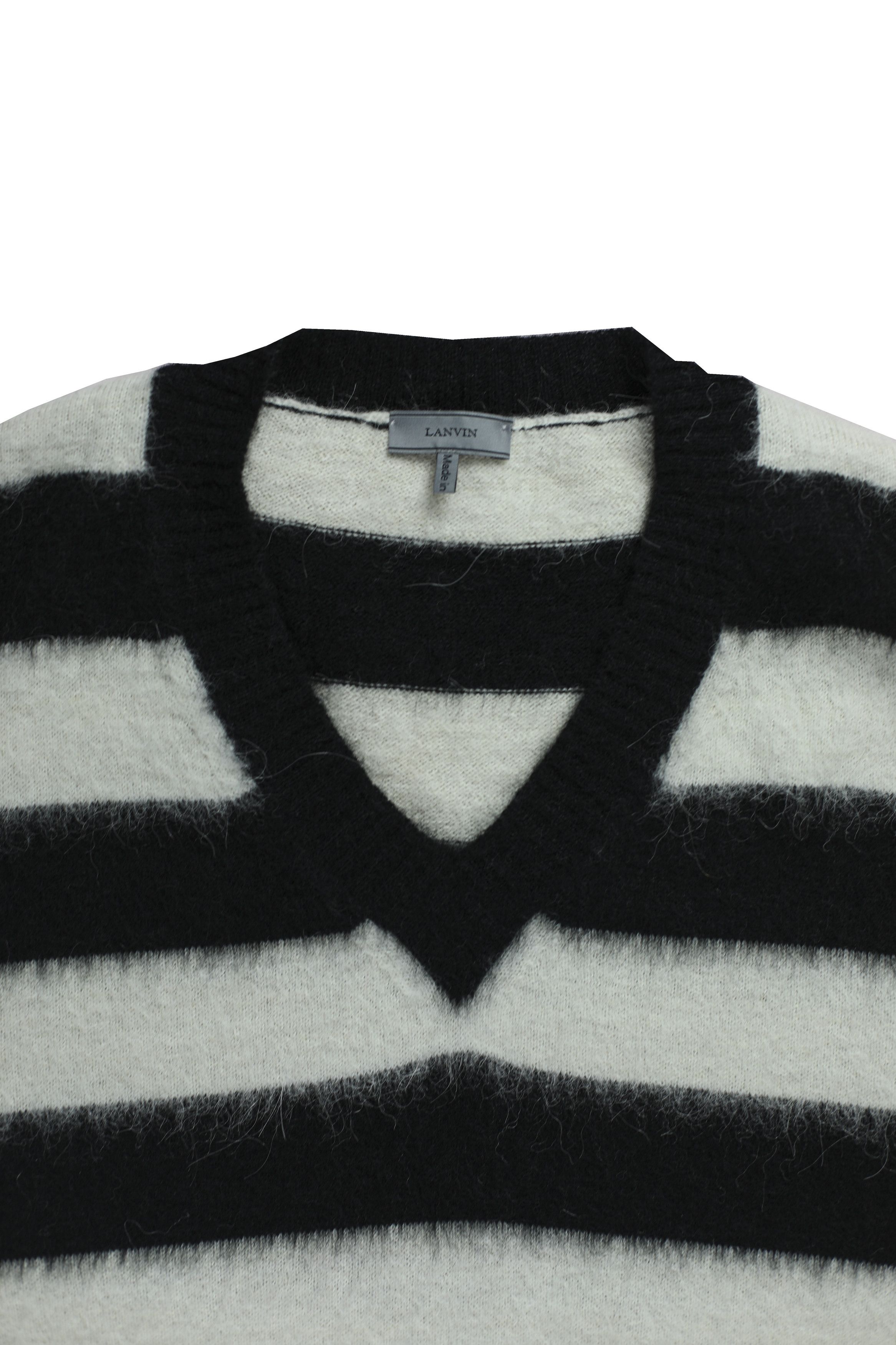 Lanvin Lanvin Mohair V-Neck Stripe Sweater Medium Alpaca Size US M / EU 48-50 / 2 - 5 Thumbnail
