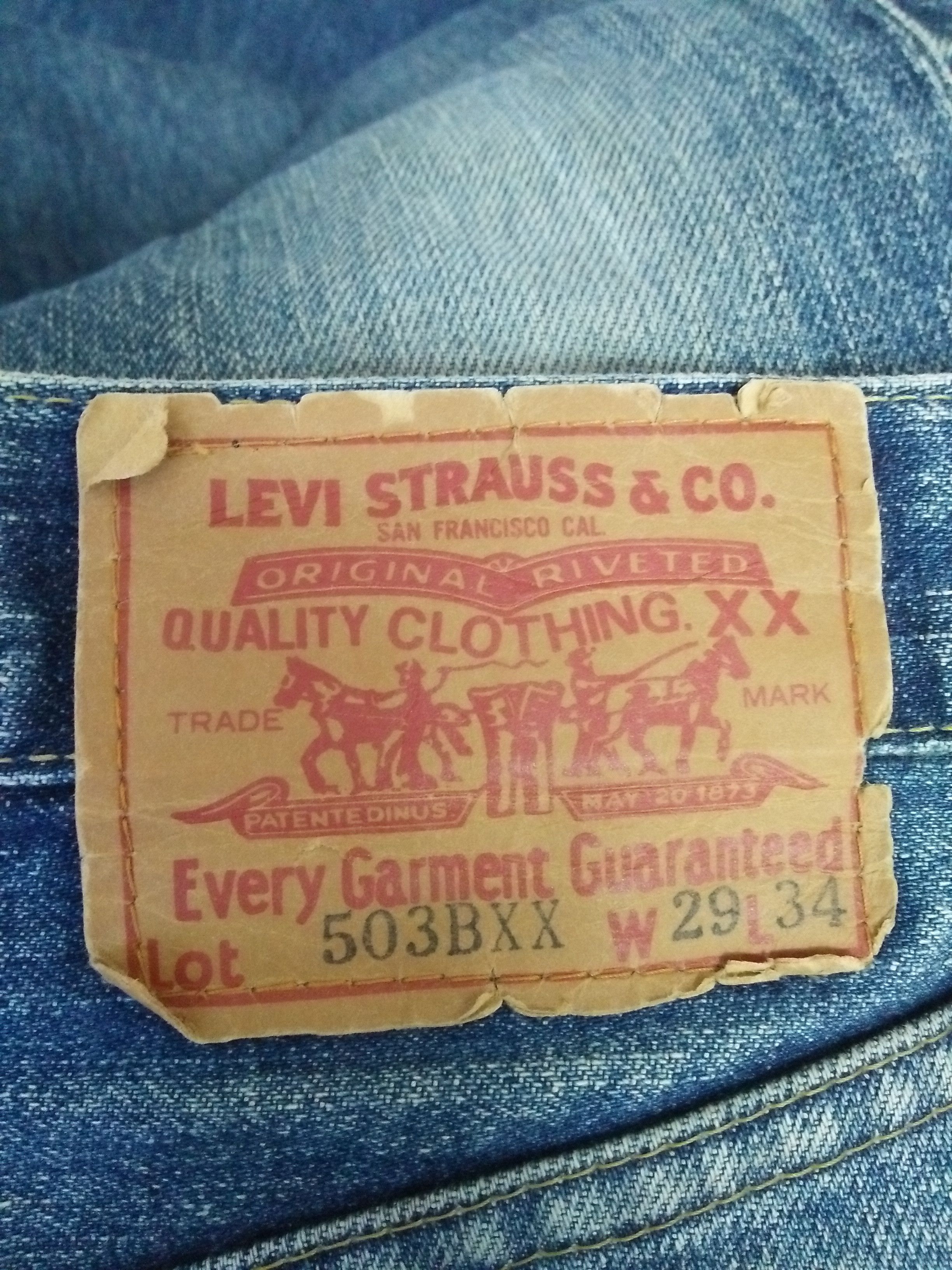 Levi's Vintage Clothing LEVIS 503B XX JEANS BIG E SELVEDGE J22 (A982) Size US 30 / EU 46 - 5 Thumbnail