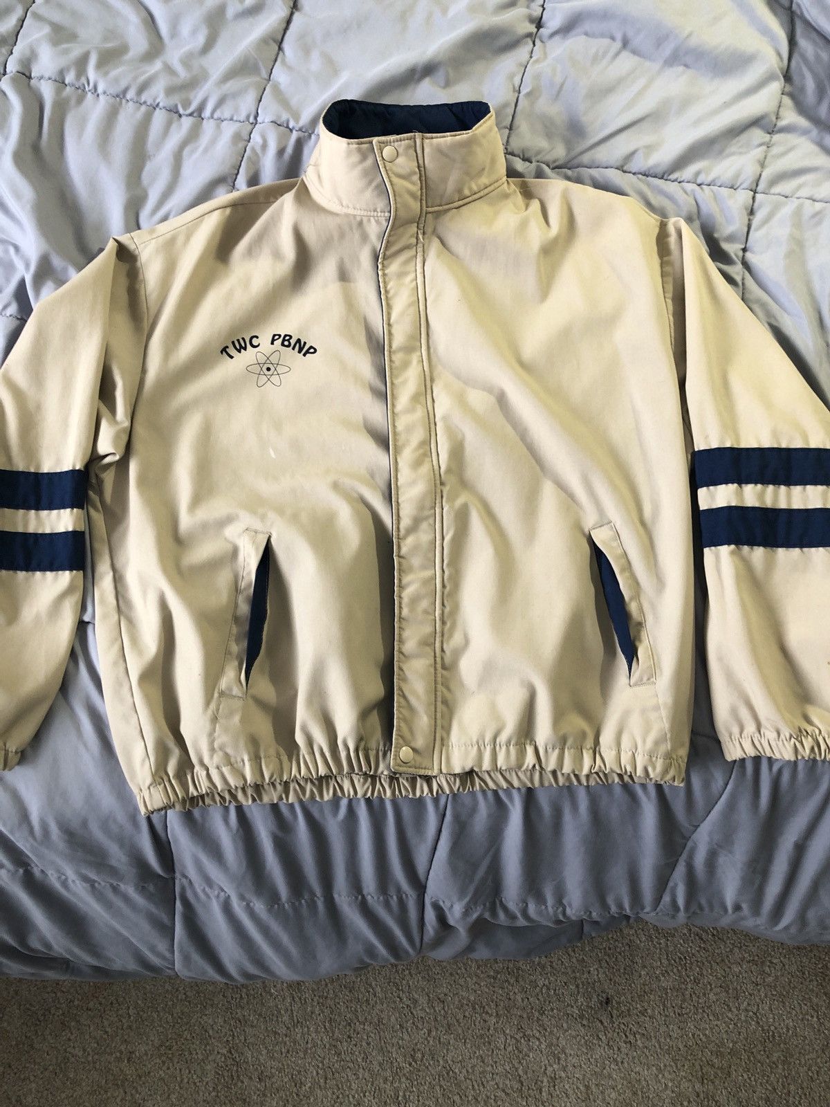 Retro Graphic Zip-Up Knit Jacket