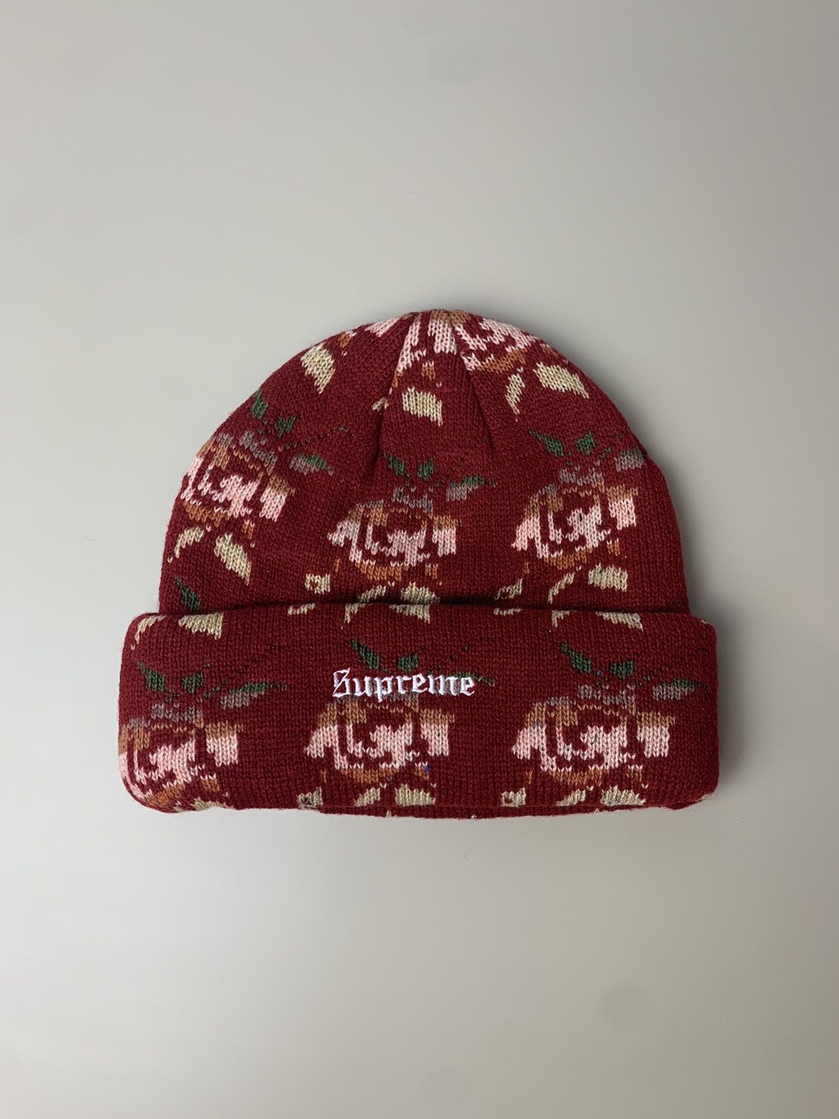 売れ筋公式店 入手困難 supreme rose jacquard beanie - 帽子