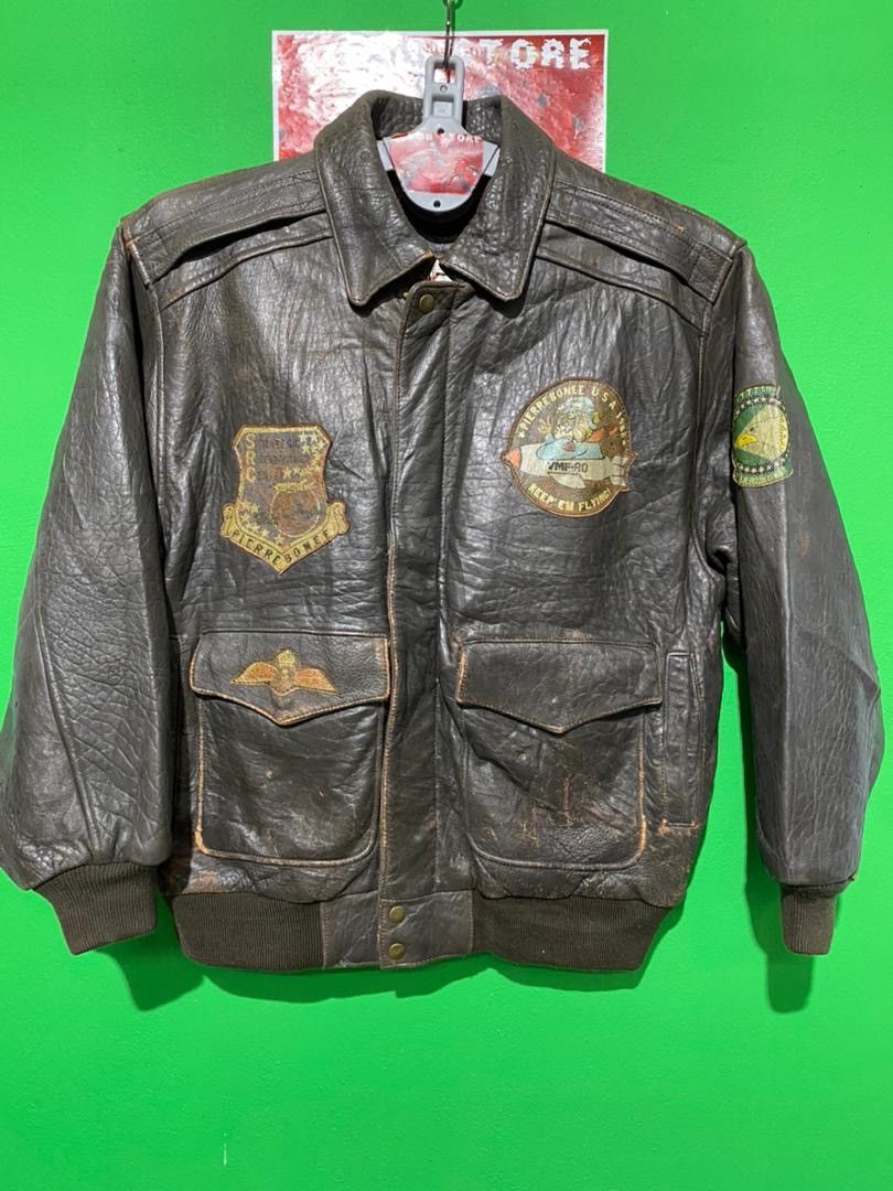 Vintage Military Leather Flight Jacket