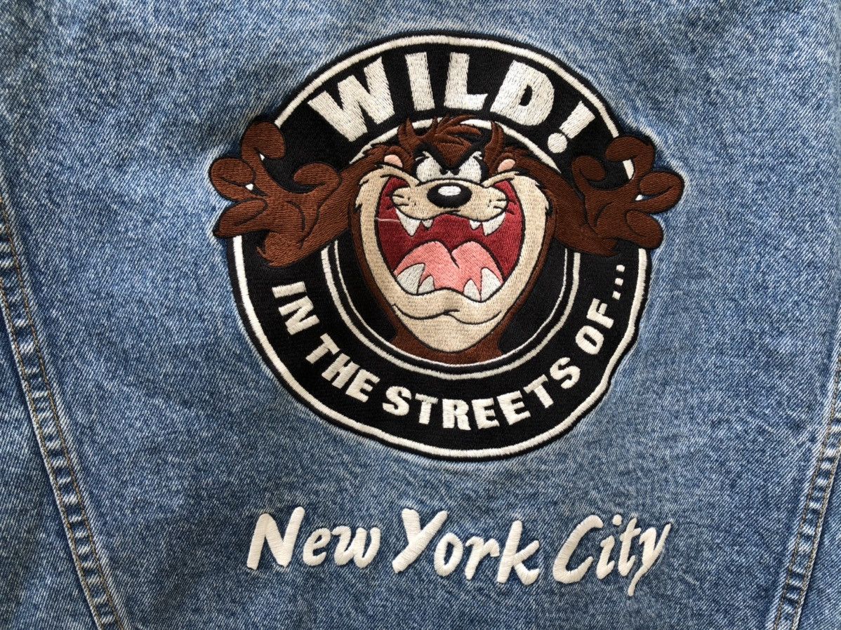 Vintage 90s Warner Bros. Tasmanian New York Oversized Denim Jacket Size US M / EU 48-50 / 2 - 2 Thumbnail