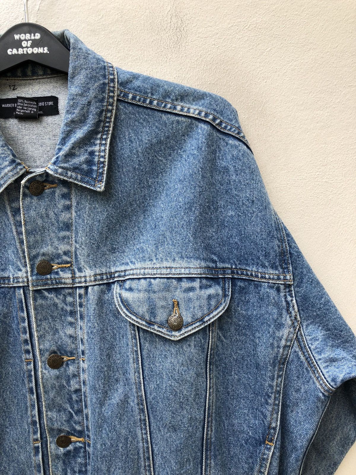 Vintage 90s Warner Bros. Tasmanian New York Oversized Denim Jacket Size US M / EU 48-50 / 2 - 14 Thumbnail