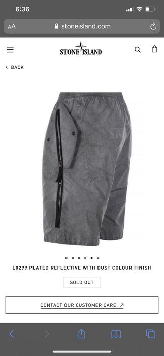 Stone Island Plated Reflective Shorts, L0299, Dust Grey | Grailed