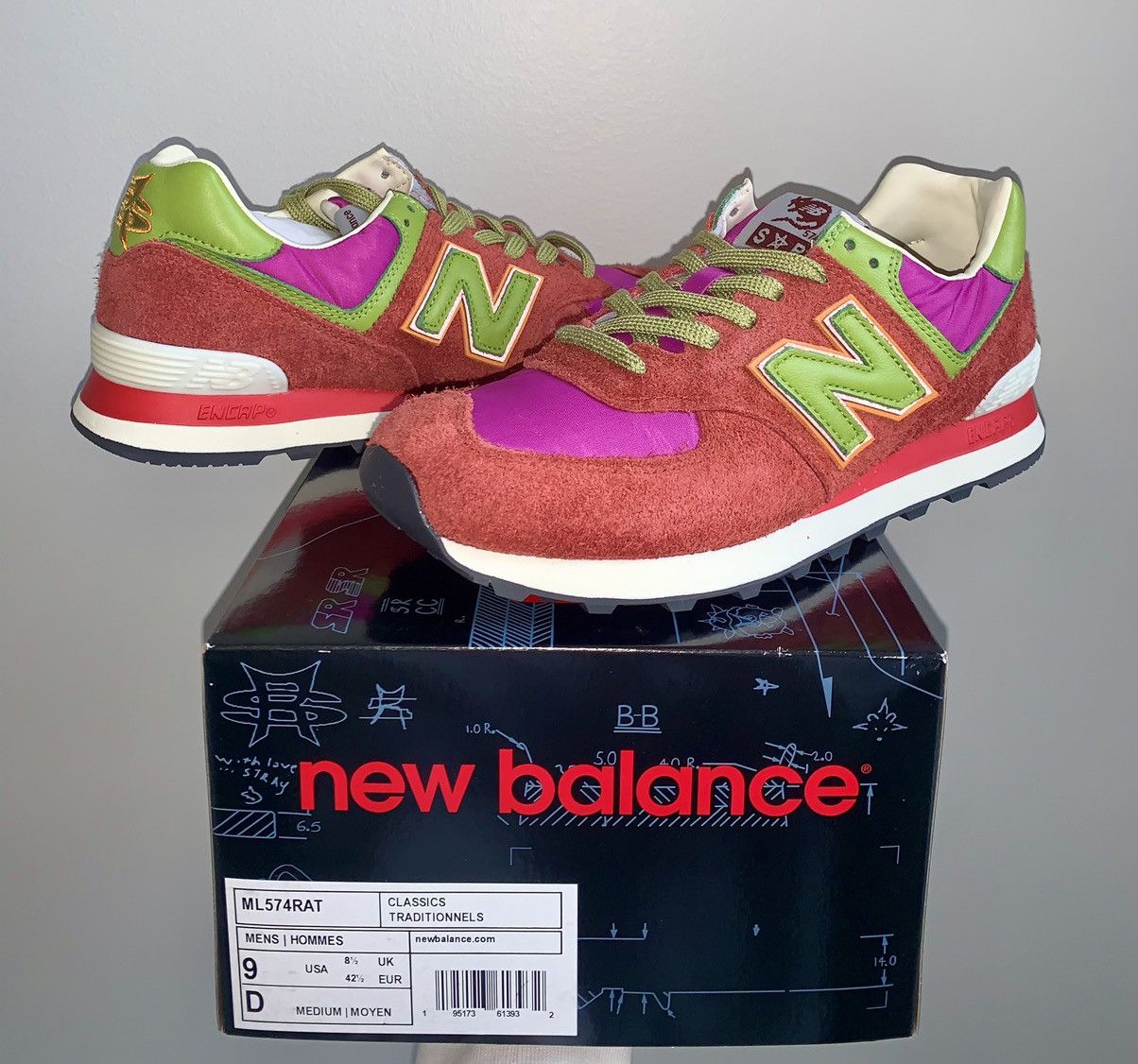 New Balance × Stray Rats Stray Rats X New Balance 574 Red | Grailed