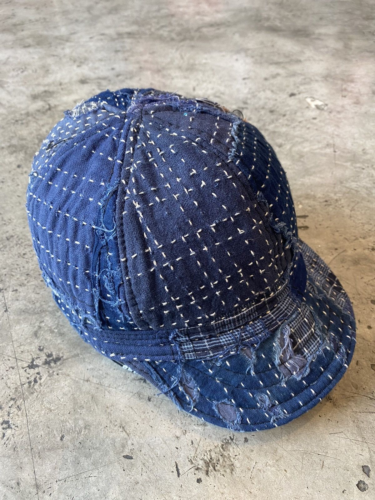Indigo × Streetwear Custom Boro Indigo Baseball Cap Handmade