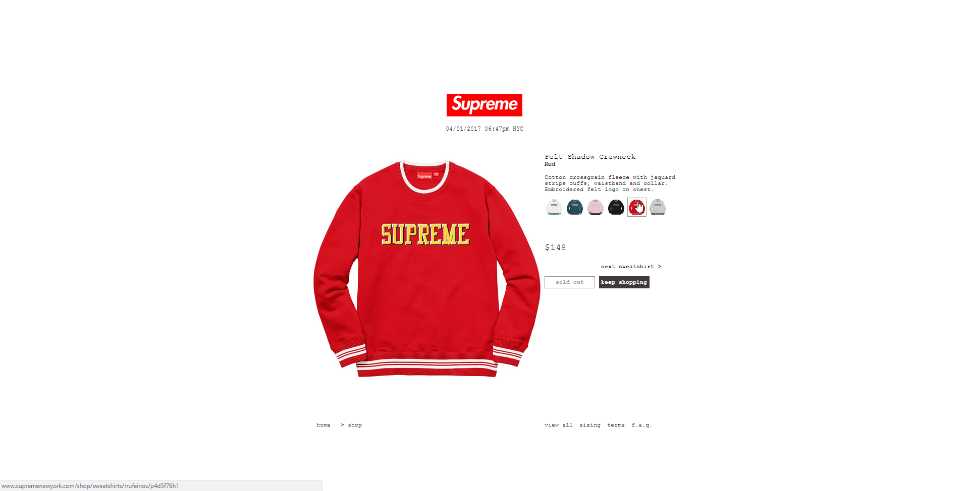 Supreme Felt Shadow Crewneck | Grailed