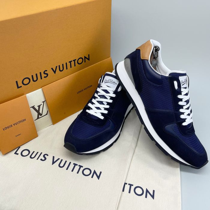 Louis Vuitton Men's Navy Blue Abbesses Suede Sneakers Trainers