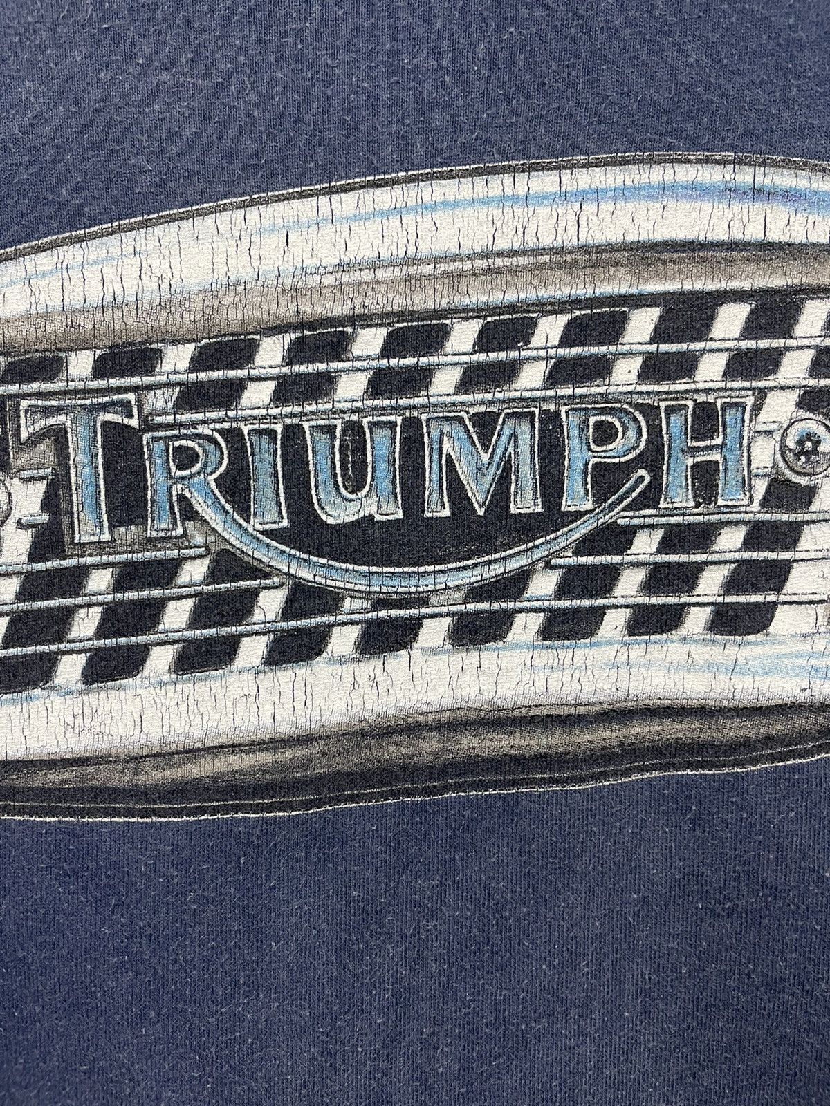 Vintage Vintage Distressed 90s Triumph Motorcycle Classic Logo Shirt Size US XXL / EU 58 / 5 - 3 Thumbnail