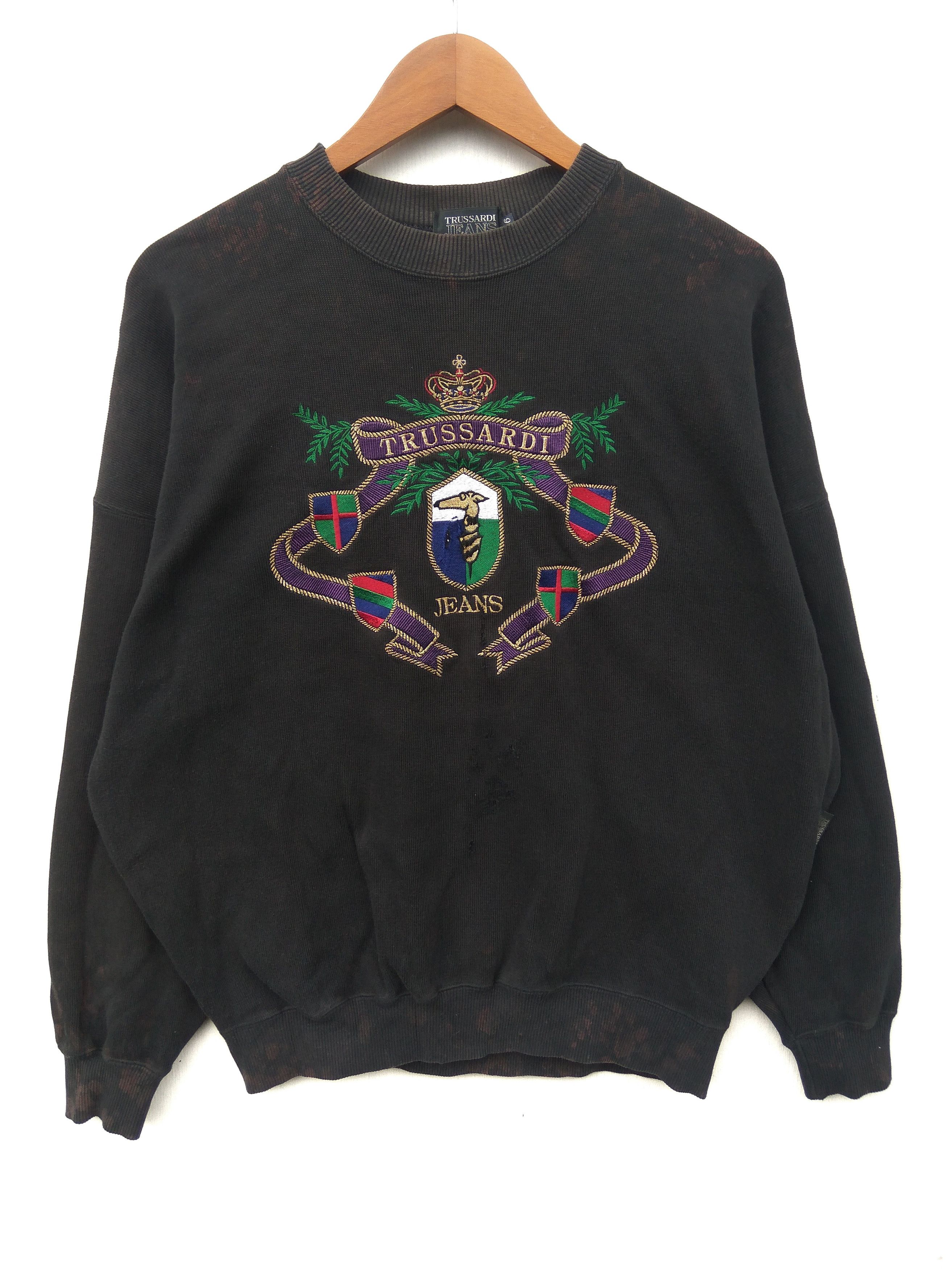 Trussardi Vintage TRUSSARDI sweatshirt big logo spell out Size US M / EU 48-50 / 2 - 1 Thumbnail
