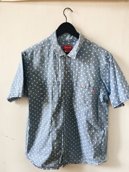 Supreme Supreme Polka Dot Denim Shirt Light Blue | Grailed