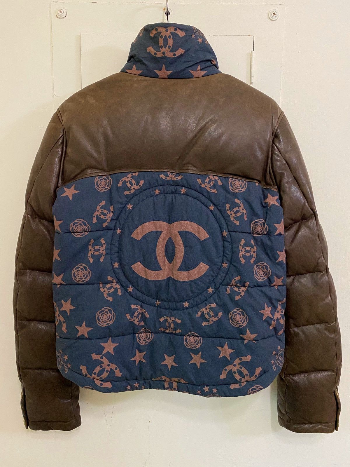 Chanel Paris-Dallas Bandana Paisley Lamb Leather Down Puffer Jacket ...
