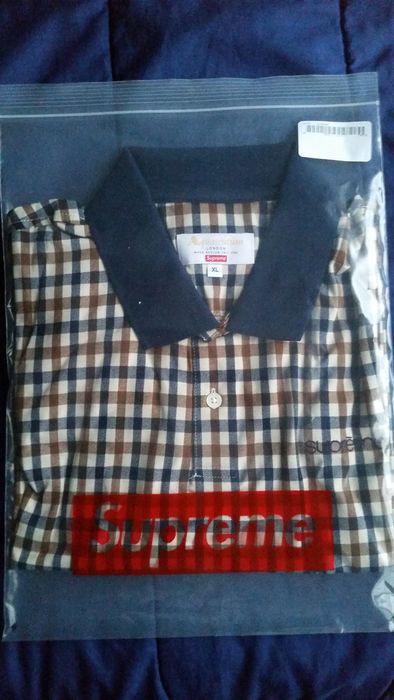 Supreme x Aquascutum Club Check L/S Polo Shirt | Grailed