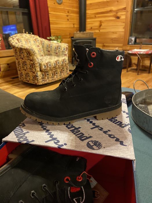 Timberland x champion on sale 6 boot black