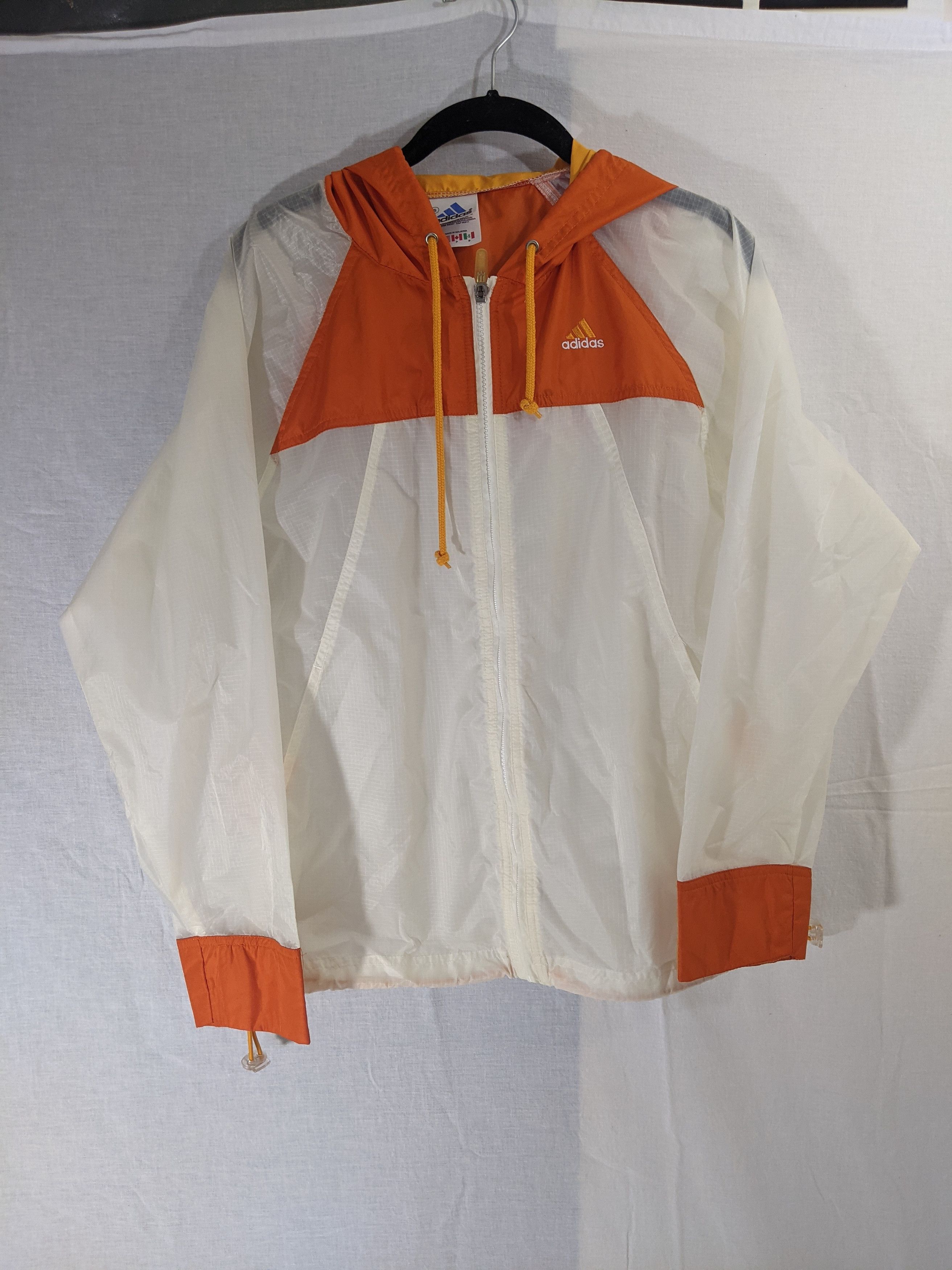 Adidas Vintage Vintage Adidas Track Jacket Orange White Windbreaker Grailed