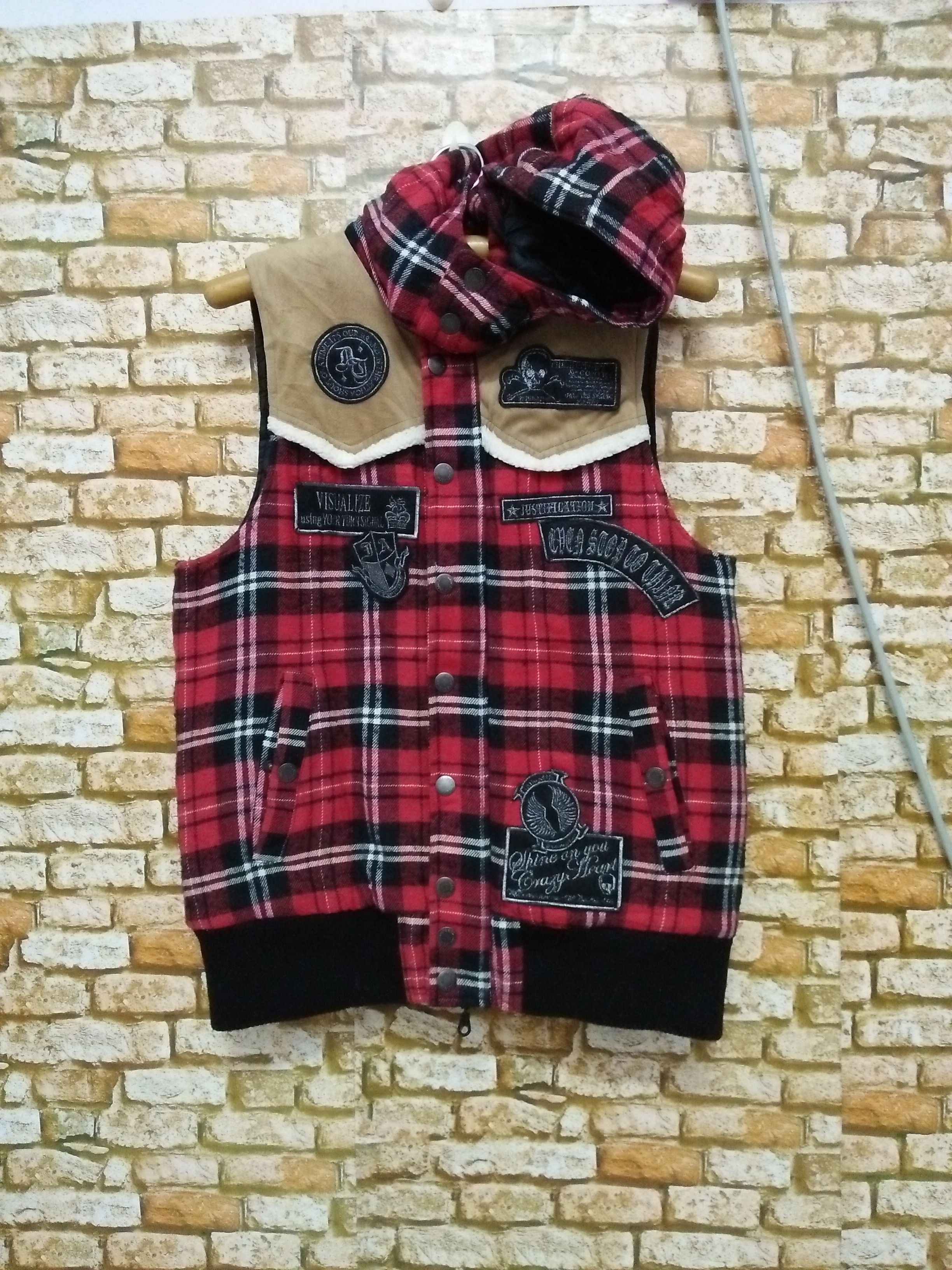 In The Attic TARTAN PUNK BONDAGE VEST JACKET (A895)