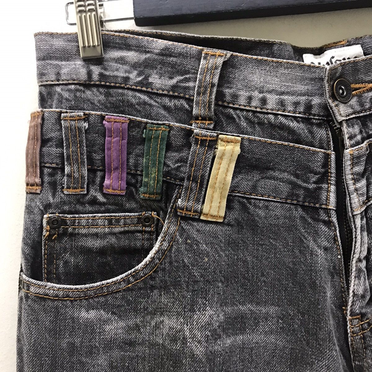 Japanese Brand Nylaus Denim Double Waist Jeans Acid Wash Size US 32 / EU 48 - 4 Thumbnail