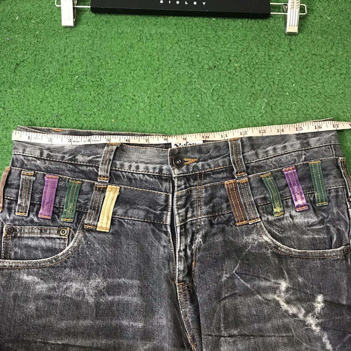 Japanese Brand Nylaus Denim Double Waist Jeans Acid Wash Size US 32 / EU 48 - 17 Thumbnail