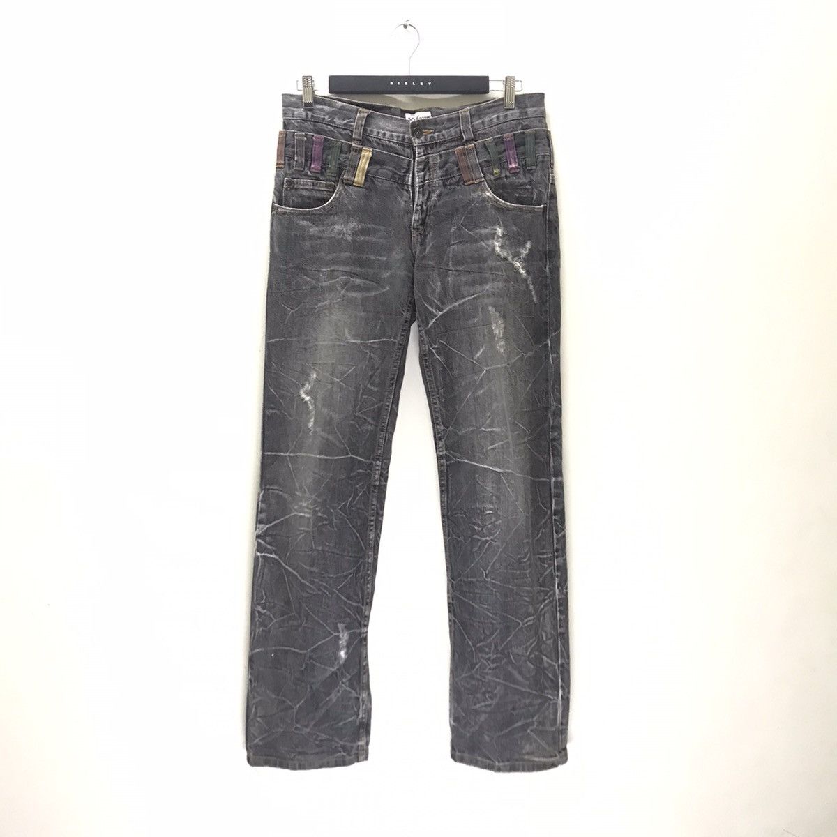 Japanese Brand Nylaus Denim Double Waist Jeans Acid Wash Size US 32 / EU 48 - 2 Thumbnail