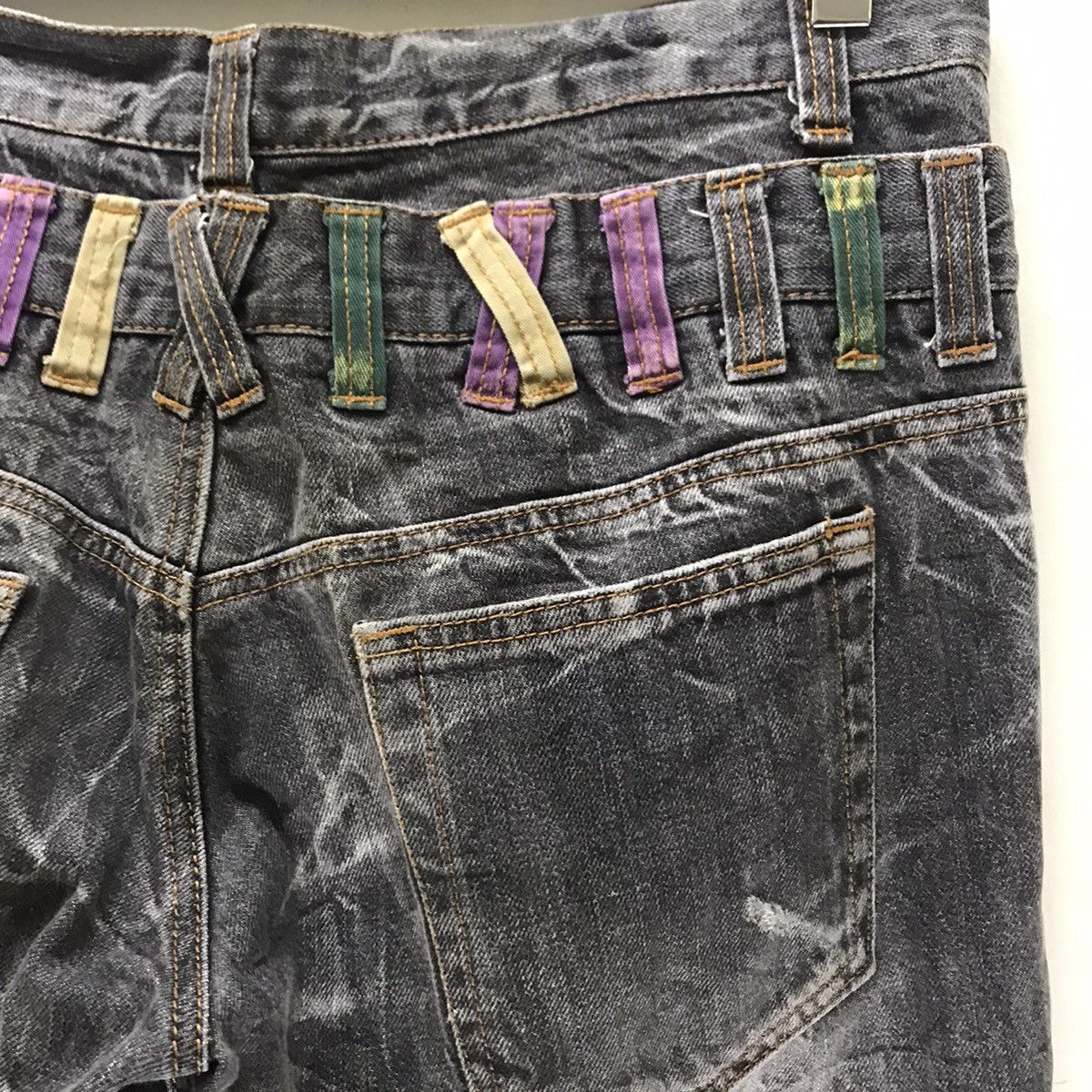 Japanese Brand Nylaus Denim Double Waist Jeans Acid Wash Size US 32 / EU 48 - 12 Thumbnail