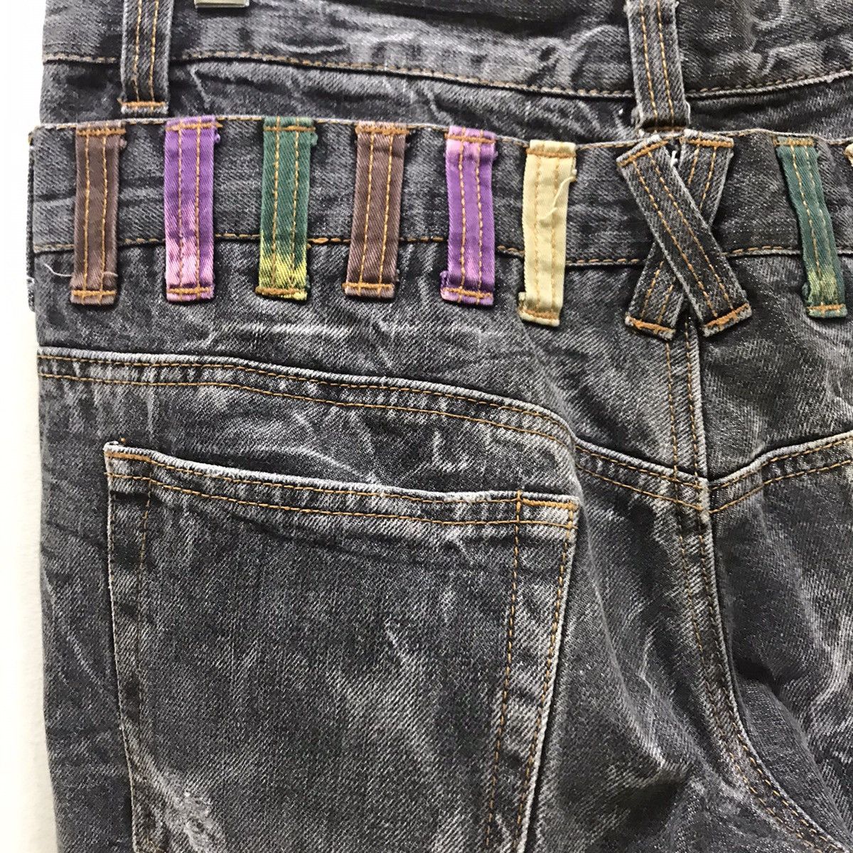 Japanese Brand Nylaus Denim Double Waist Jeans Acid Wash Size US 32 / EU 48 - 11 Thumbnail
