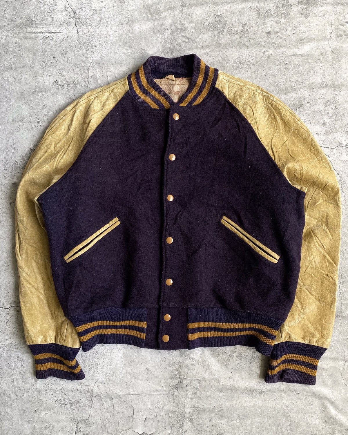 Vintage 1950S RAGLAN LEATHER SLEEVES VARSITY JACKET (L) | Grailed