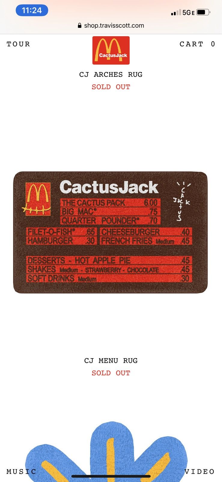 Travis Scott Travis Scott x McDonald's CJ Menu Rug | Grailed