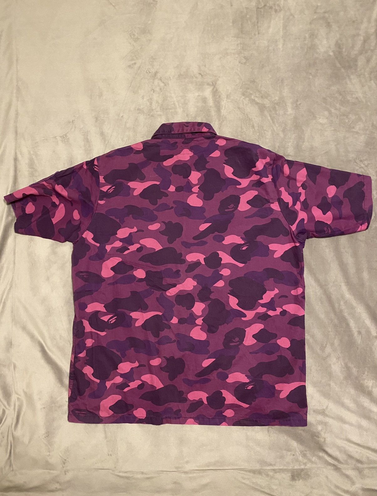 Bape Rare OG 2006 Bape General Purple Camo Button Up Shirt Grailed