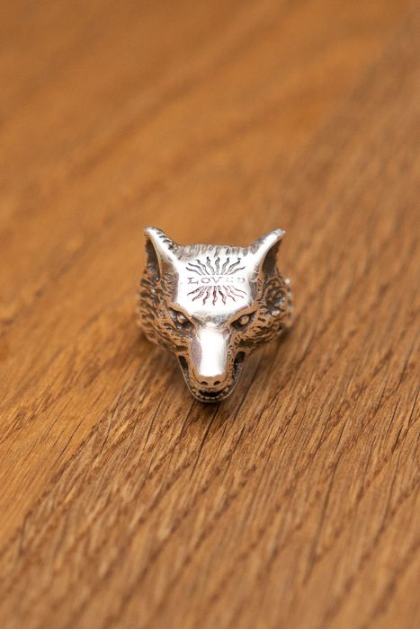 Gucci Anger Forest Wolf Head Ring In Pure Sterling Silver size 19 | Grailed