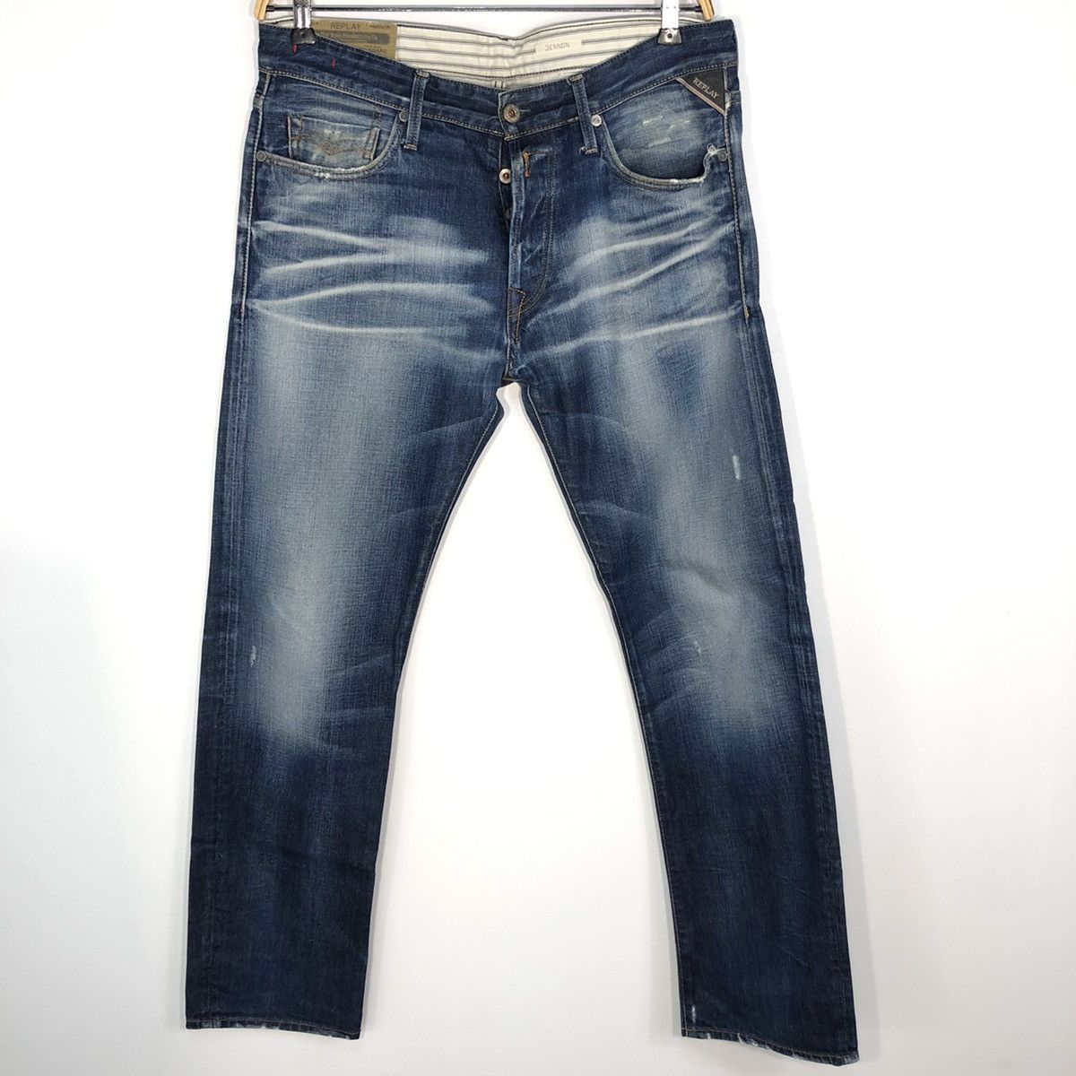 Replay Replay Jennon Light Blue Faded Claw Mark Slim Fit Jeans | Grailed