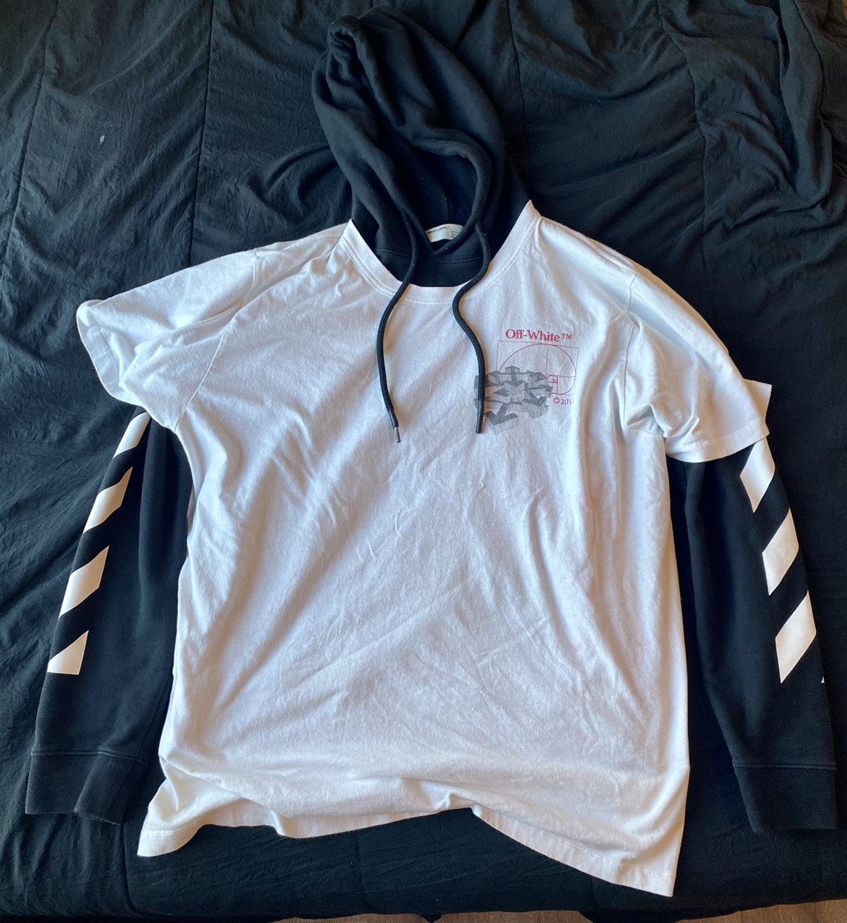 Off white best sale hoodie shirt