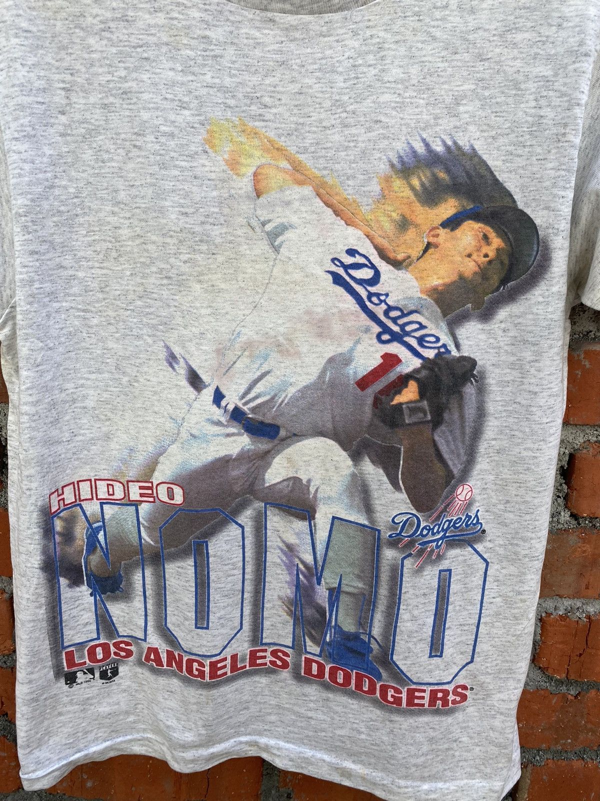 MLB × Vintage Rare Vintage 95’s Dodgers Nomo 16 MLB By Starter Tee Size US M / EU 48-50 / 2 - 2 Thumbnail