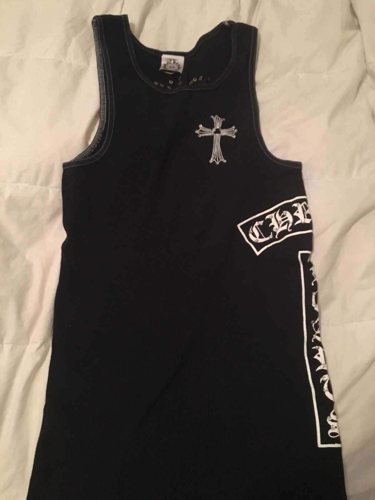 【希少】Chrome Hearts star print Tank Top XL Chrome Hearts Vintage Swarovski Embellished Cross Logo Tank